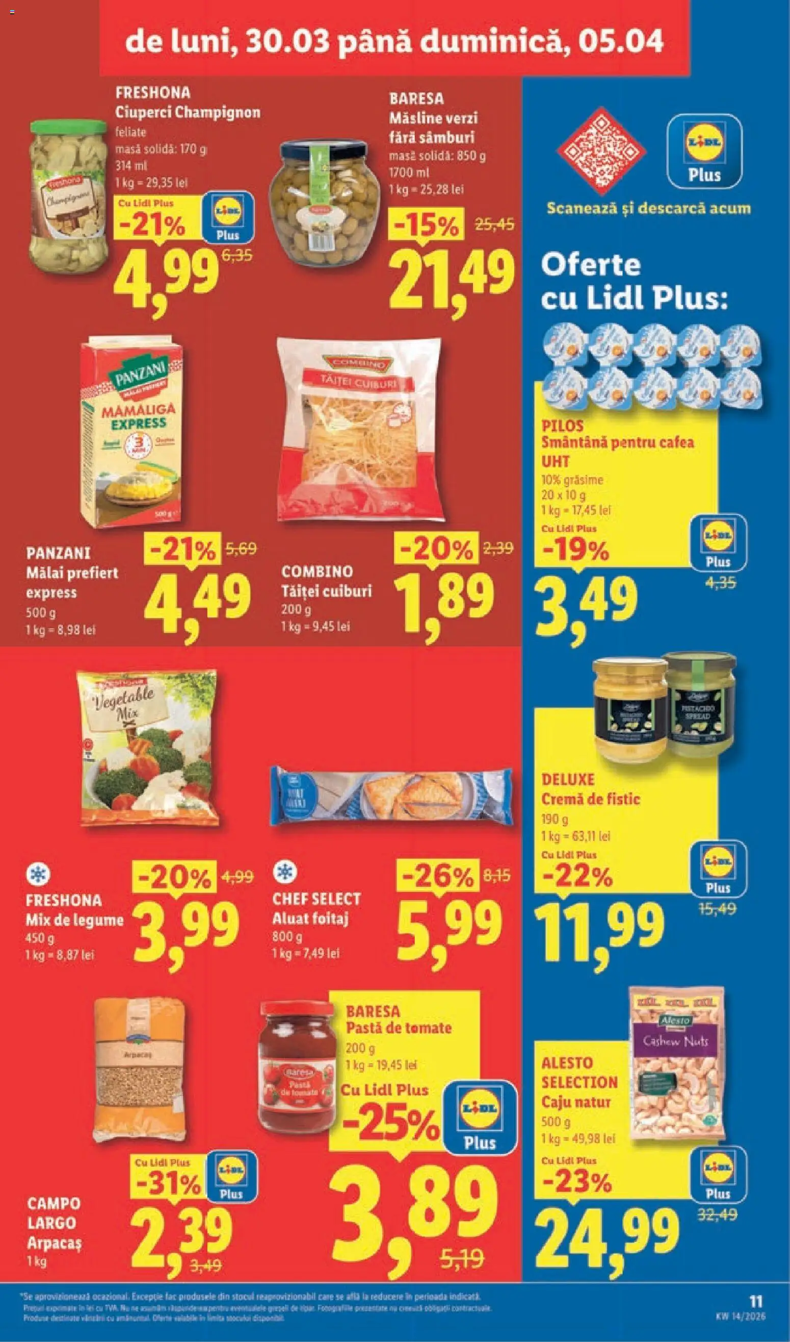Noul catalog Lidl – valabil de la 30.03.2026 | Pagină: 11 | Produse: Toplar, Caju, Noodles, Mălai