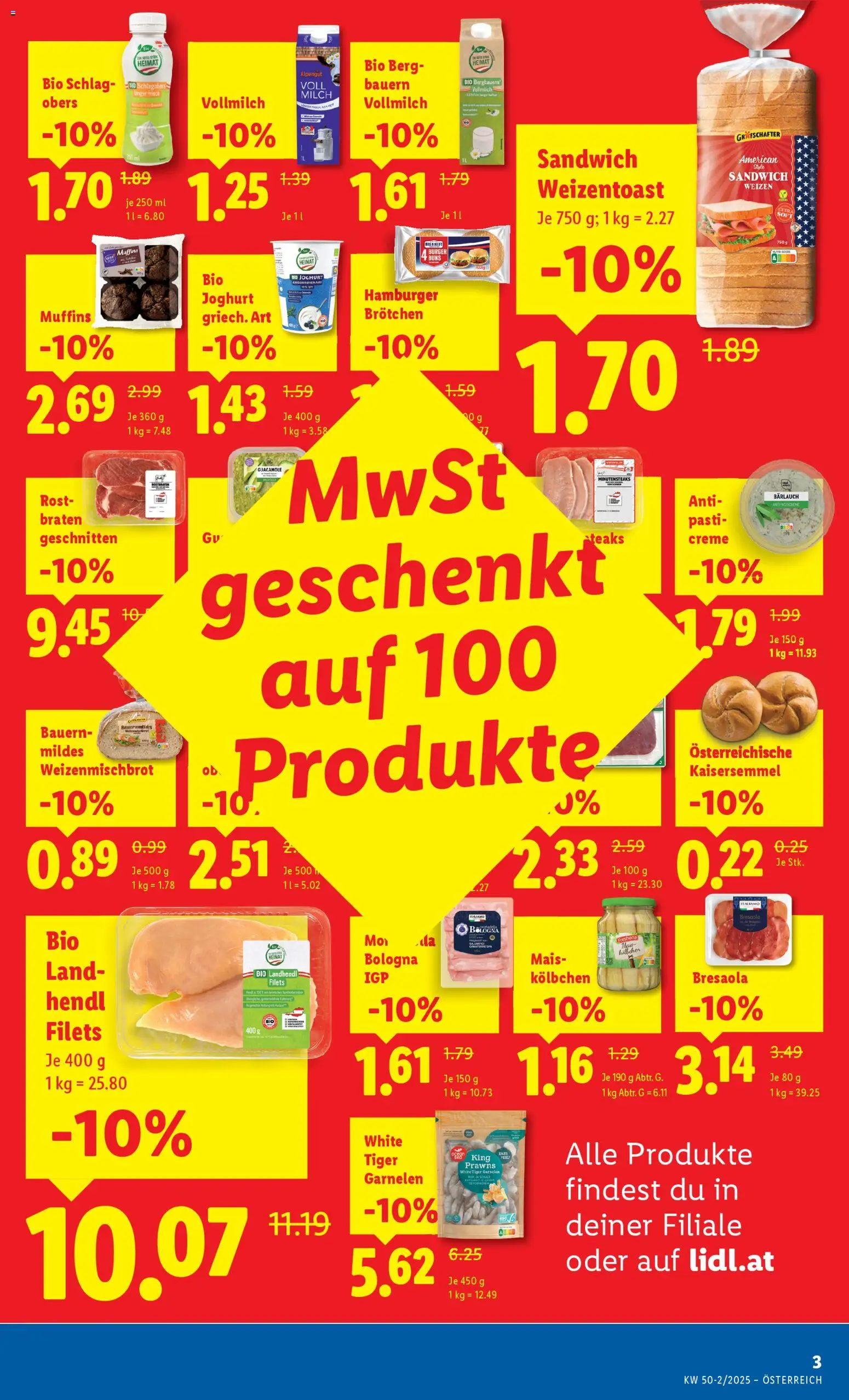 Lidl Flugblatt - Oberpullendorf, Güssing, Oberwart gültig ab 11.12.2025 | Seite: 3 | Produkte: Milch, Creme, Joghurt