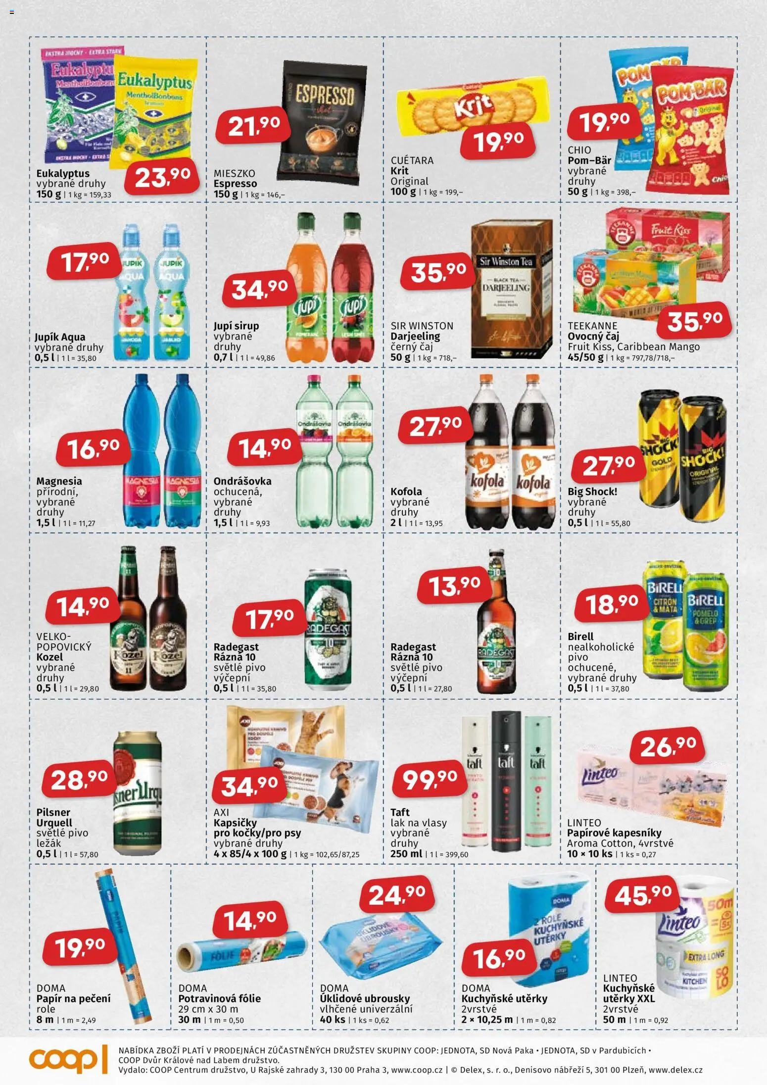 Coop leták - Východočeský region od 19.11.2025 | Strana: 4 | Produkty: Ondrášovka, Čaj, Grep, Ubrousky