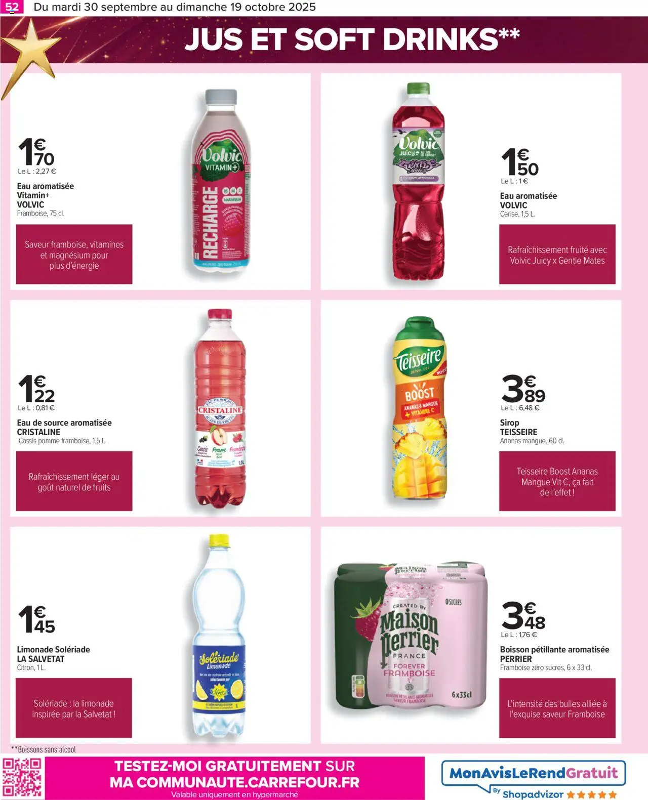  | Page: 52 | Produits: Mangue, Pomme, Salvetat, Limonade