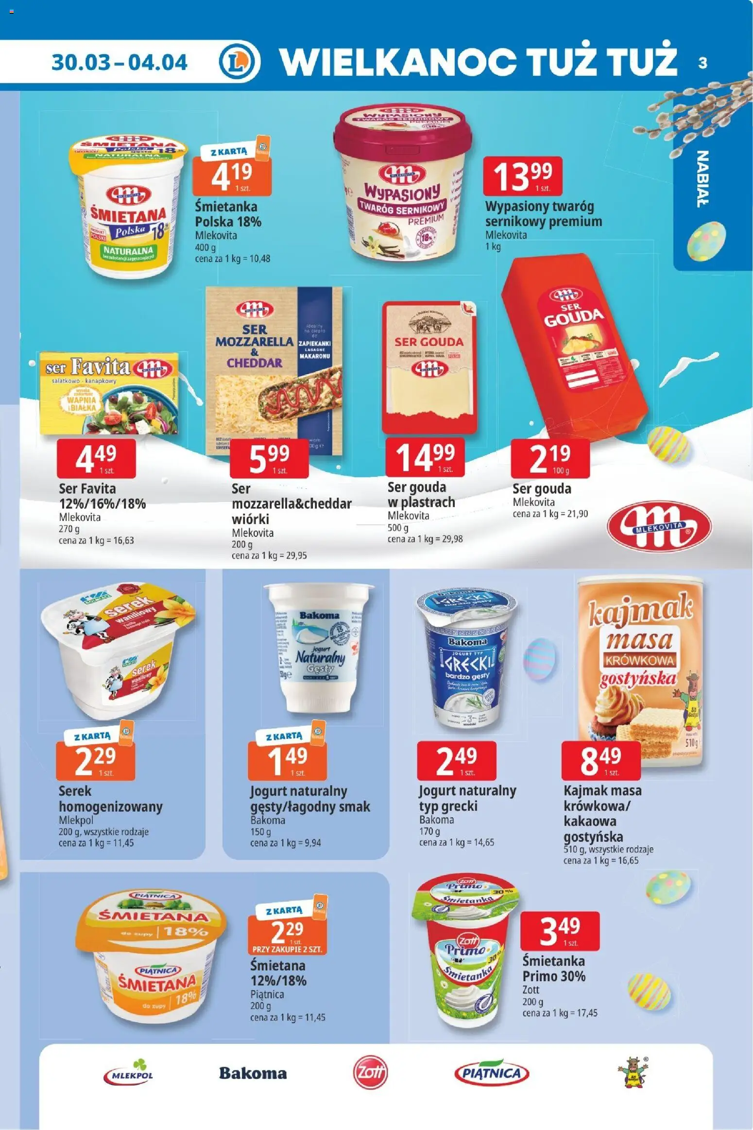 E.Leclerc gazetka - Kłodzko od 30.03.2026 | Strona: 3 | Produkty: Ser favita, Lasagne, Ser, Cheddar