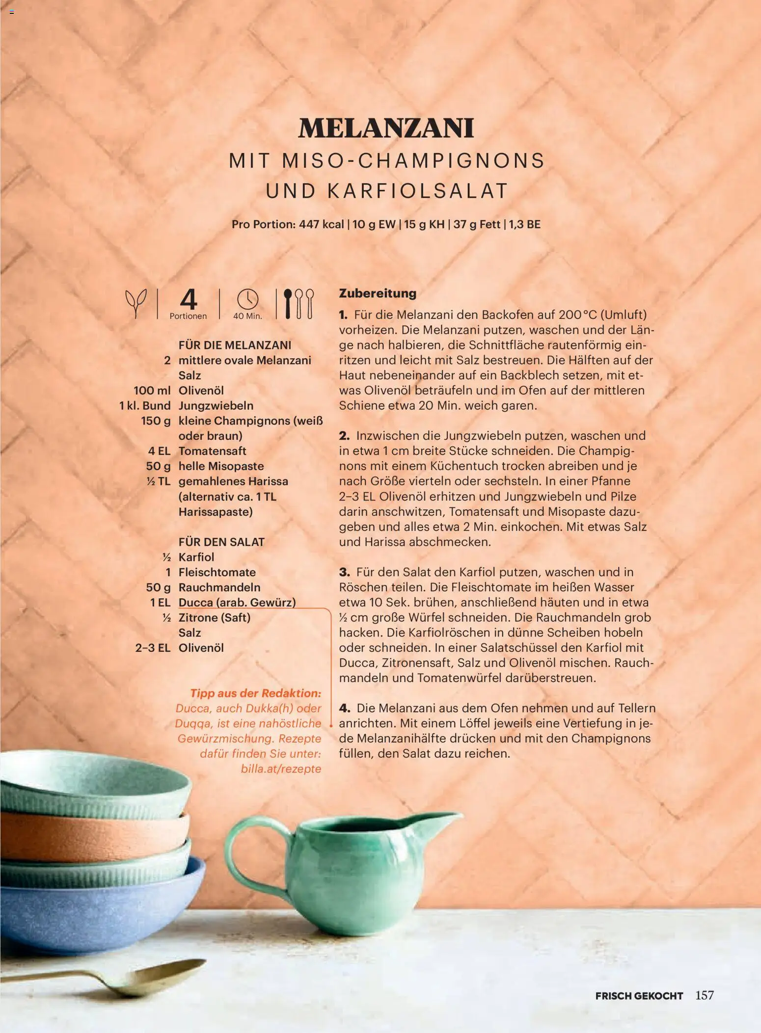 Billa Frisch Gekocht gültig ab 01.05.2026 | Seite: 157 | Produkte: Salat, Salz, Zitrone, Ofen