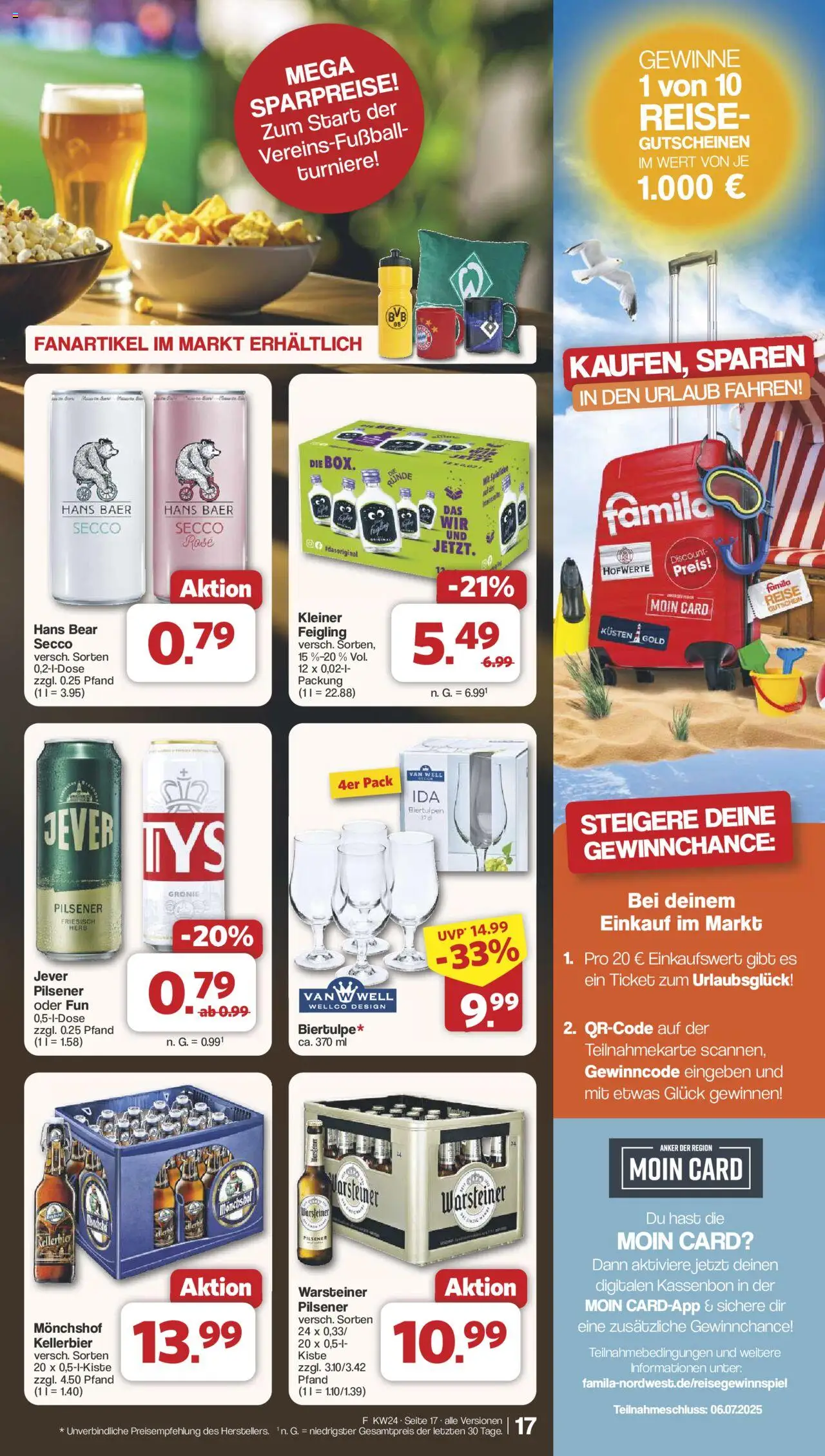 Famila Nordwest Prospekt 	 - gültig ab dem 10.06.2025 | Seite: 20 | Produkte: Monchshof, Kleiner feigling, Warsteiner, Jever