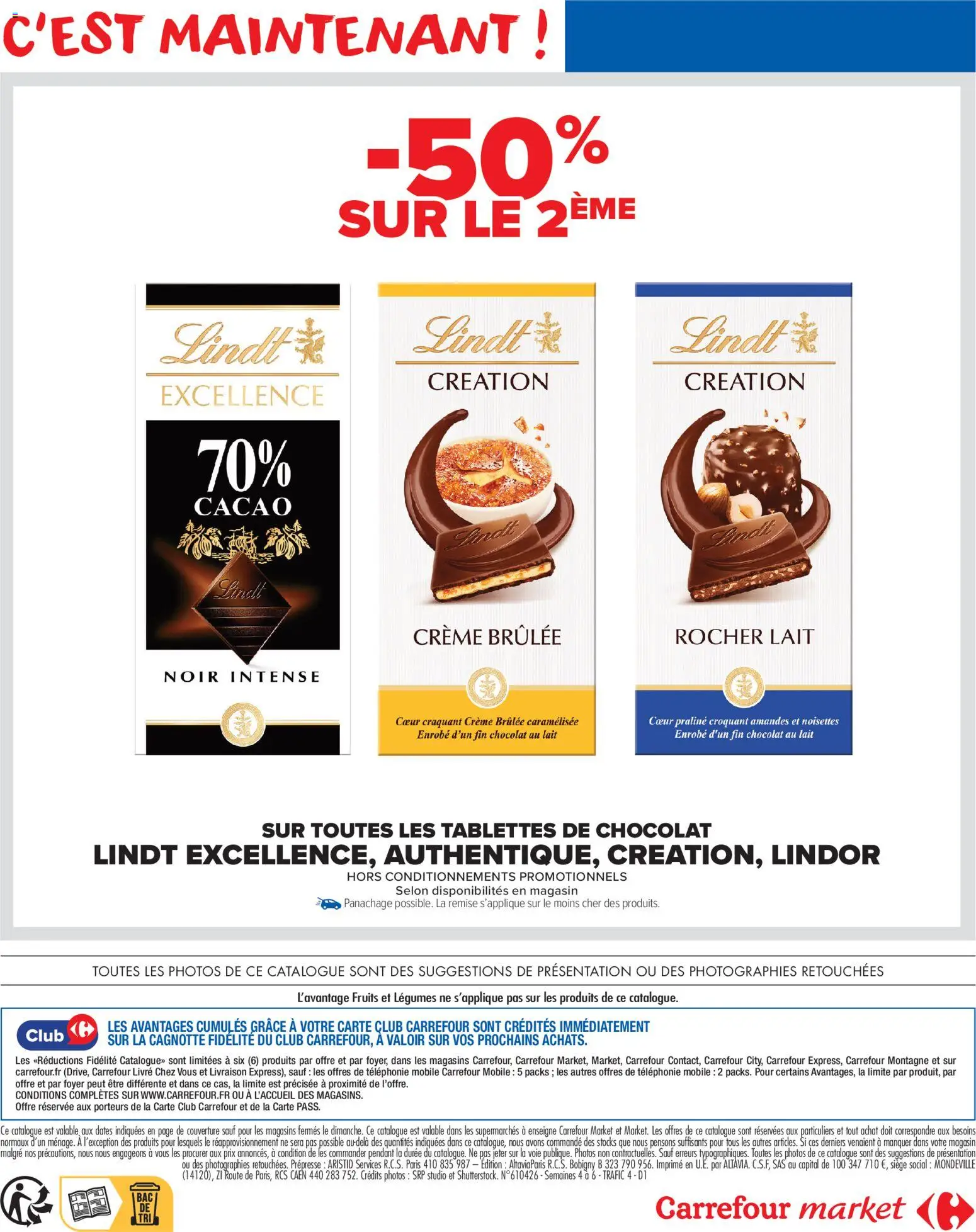 {H1} | Page: 2 | Produits: Chocolat, Lindt, Crème, Amandes