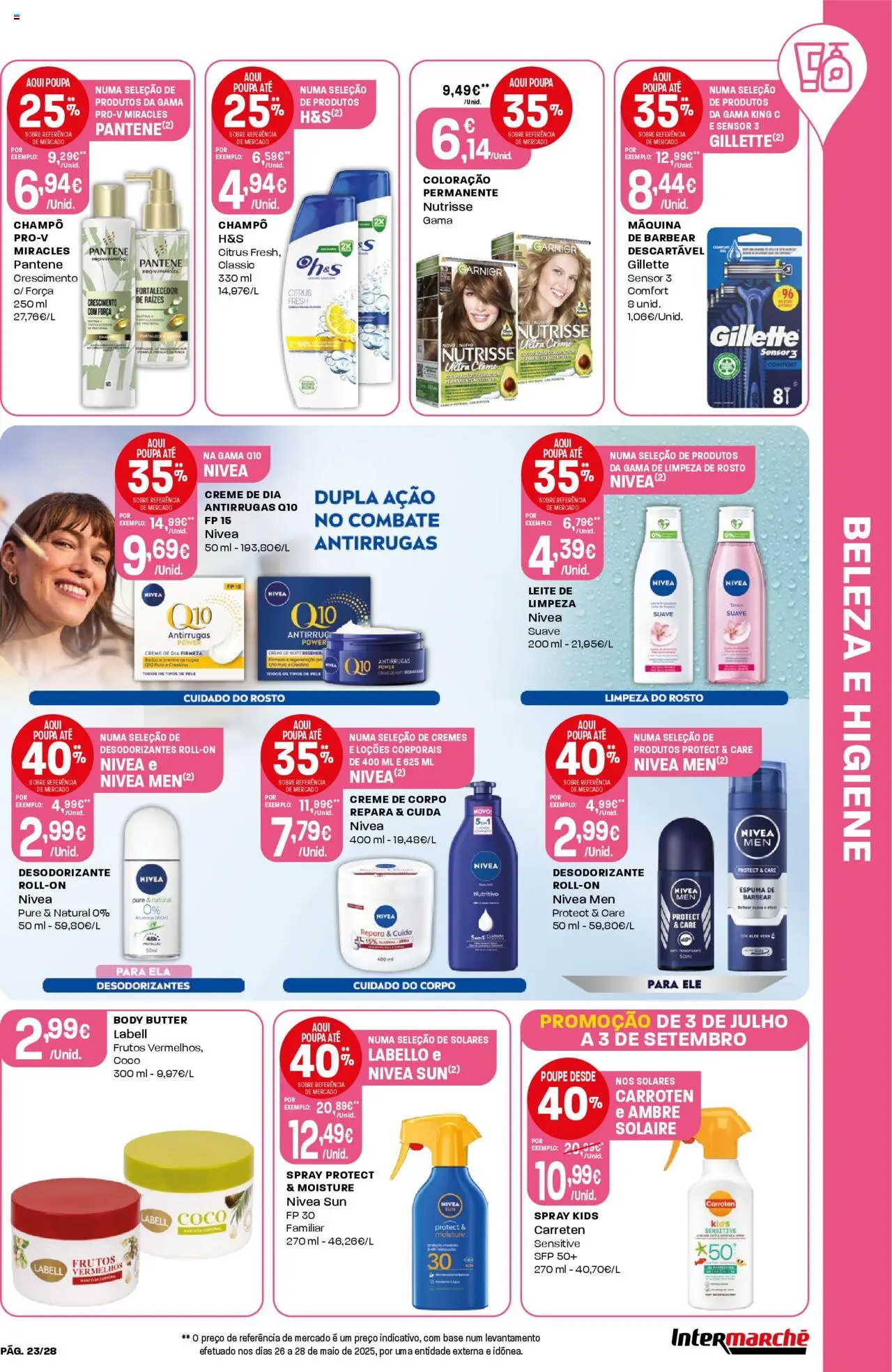 Intermarché folheto │ válido de 03.07.2025 | Página: 23 | Produtos: Creme de corpo, Shampoo, Base, Creme