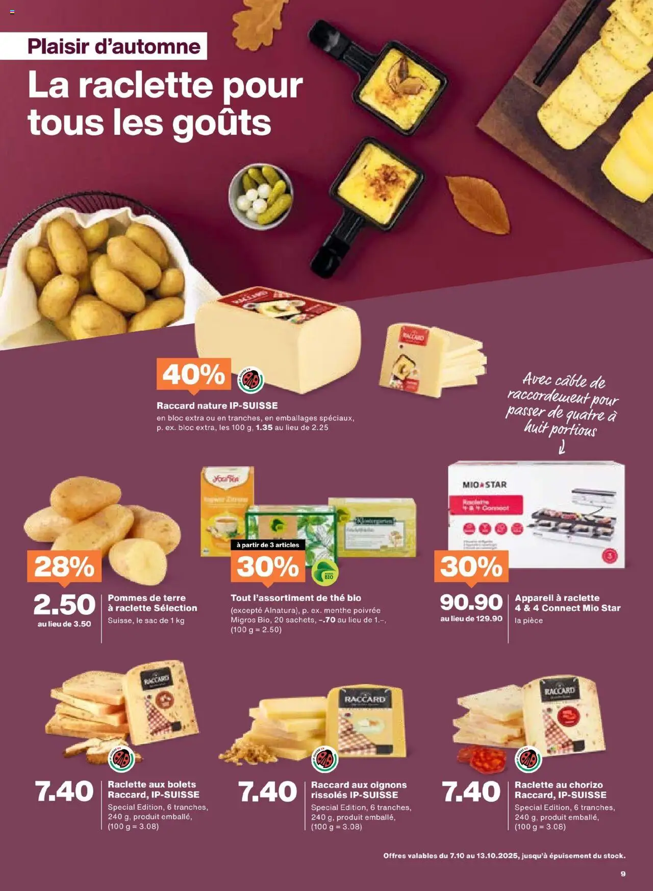 Migros Aktionen FR – gültig ab 07.10.2025 | Seite: 9 | Produkte: Raclette, Grill