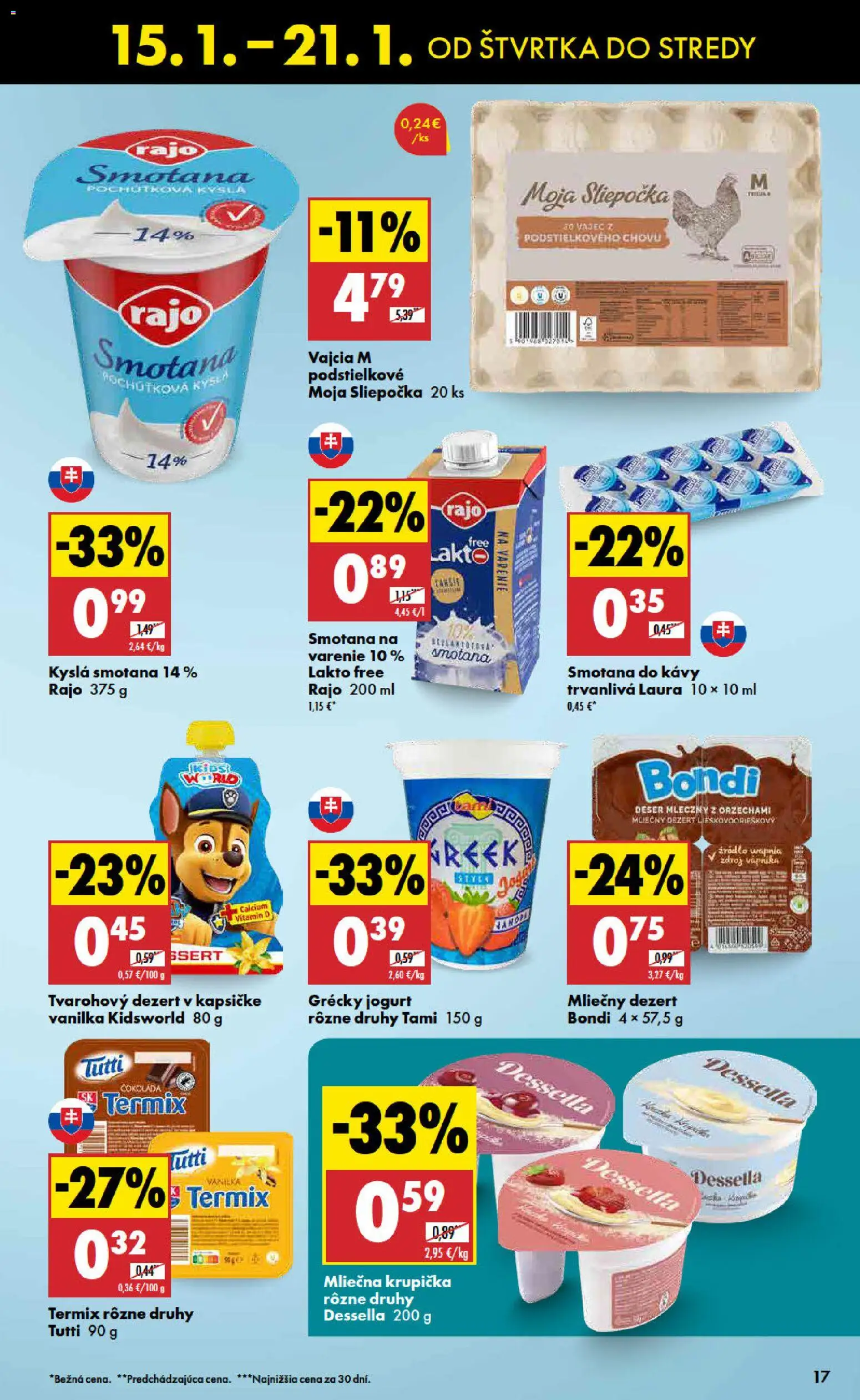 Nové Biedronka akcie – leták je platný od 15.01.2026 | Strana: 17 | Produkty: Jogurt, Vajcia, Smotana, Raid
