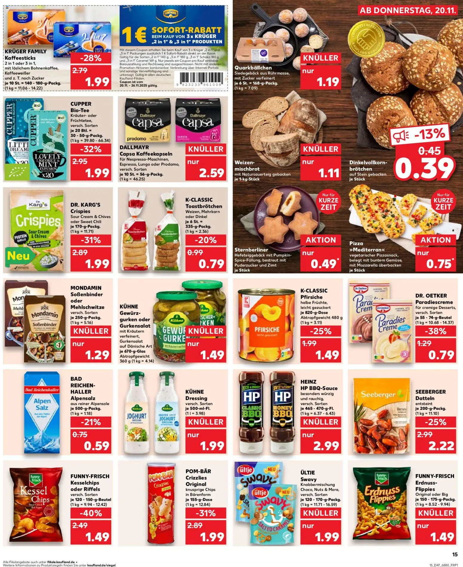 Kaufland prospekt Völklingen	 – gültig ab 20.11.2025 | Seite: 15 | Produkte: Quark, Creme, Salz, Zucker