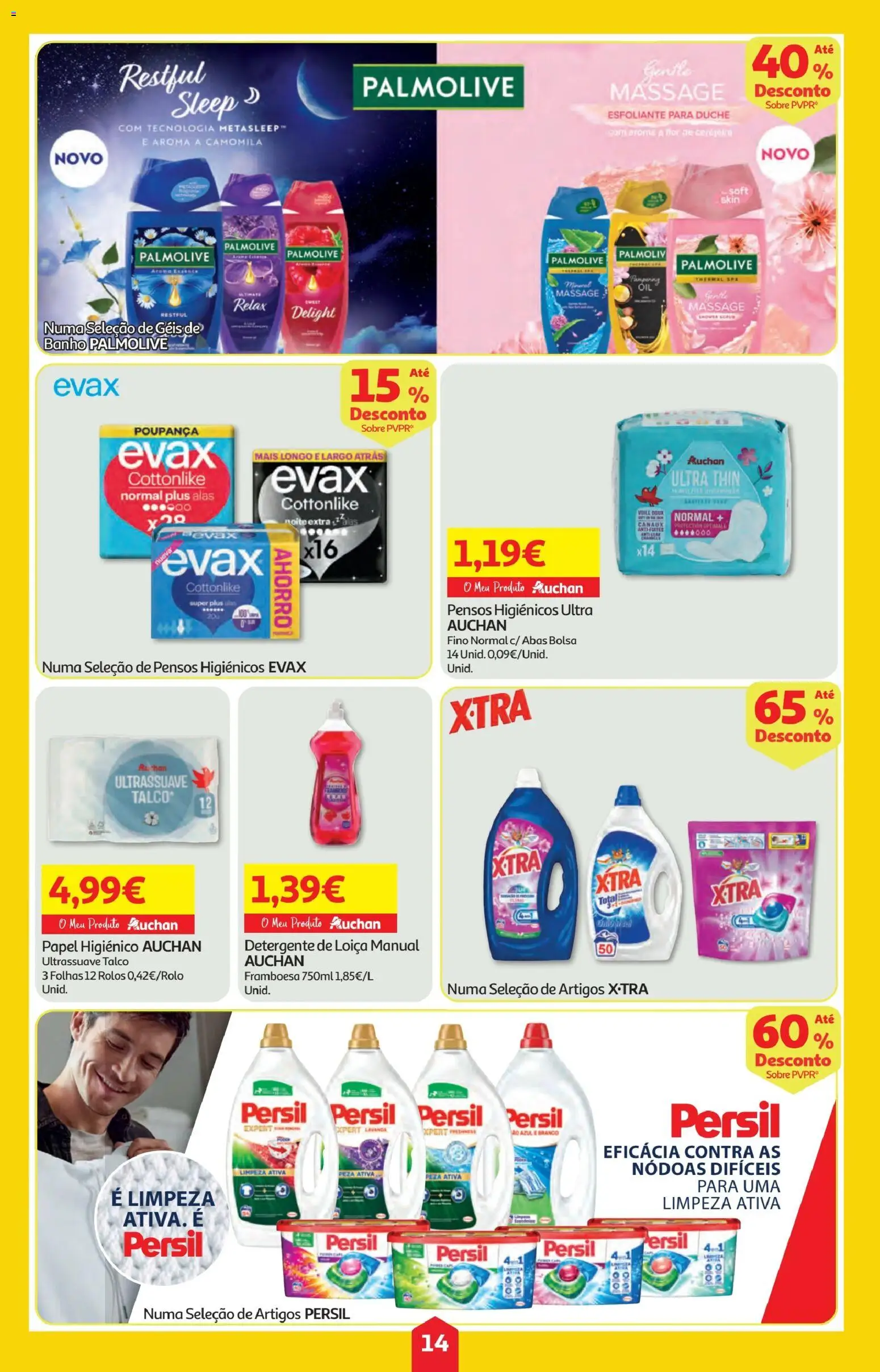 Minipreço folheto │ válido de 30.10.2025 | Página: 14 | Produtos: Bolsa, Papel higiénico, Detergente, Banho