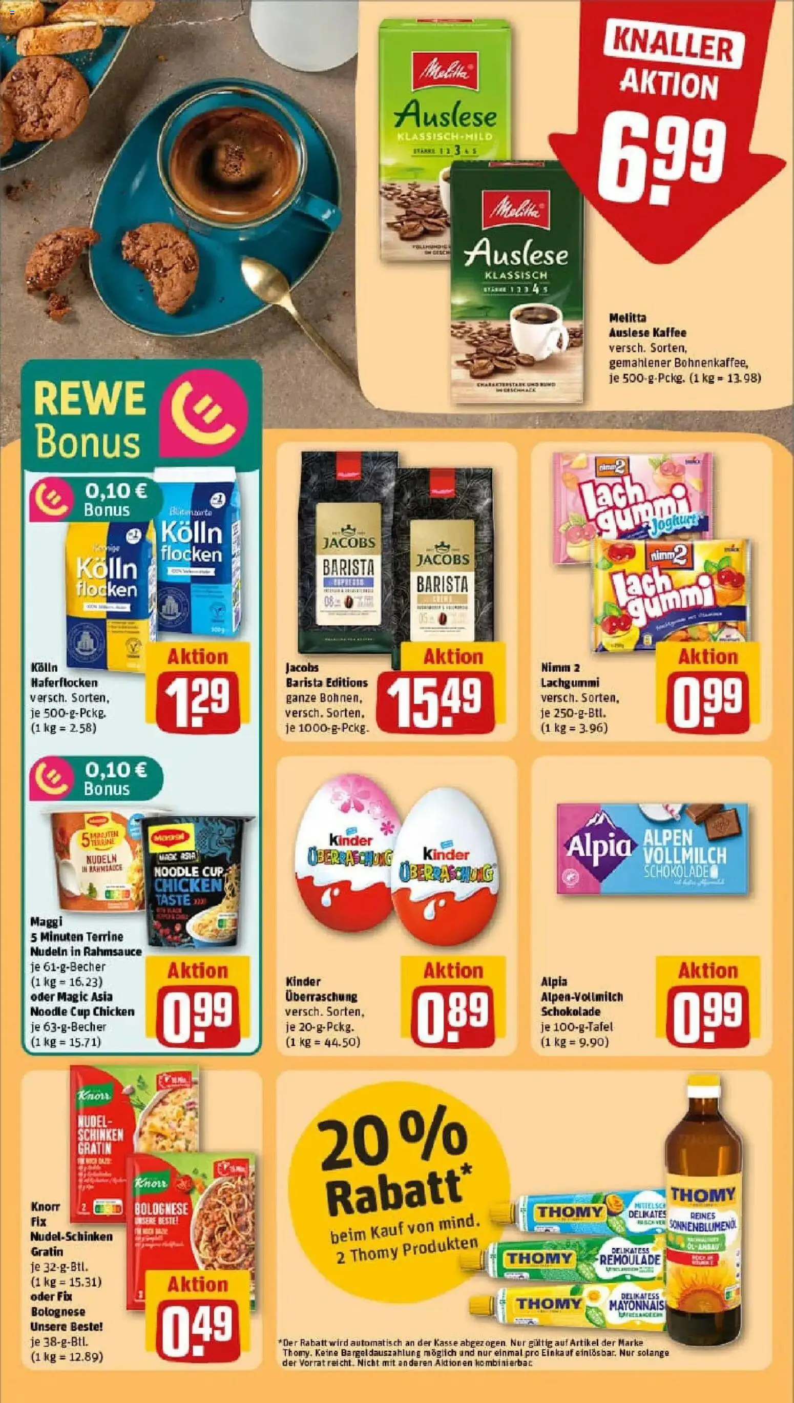 Rewe prospekt Dresden	 – gültig ab 18.01.2026 | Seite: 20 | Produkte: Melitta, Schokolade, Sonnenblumenol, Schinken