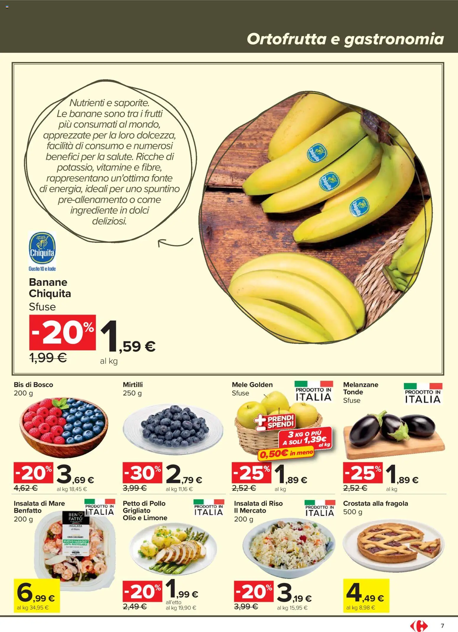 Volantino Carrefour del 07.04.2026 | Pagina: 7 | Prodotti: Pollo, Mele, Mirtilli, Insalata di riso