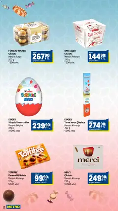 10.03.2026 tarihinden itibaren geçerli olan Metro kataloğu önizlemesi | Sayfa: 12 | Ürünler: Yumurta, Çikolata