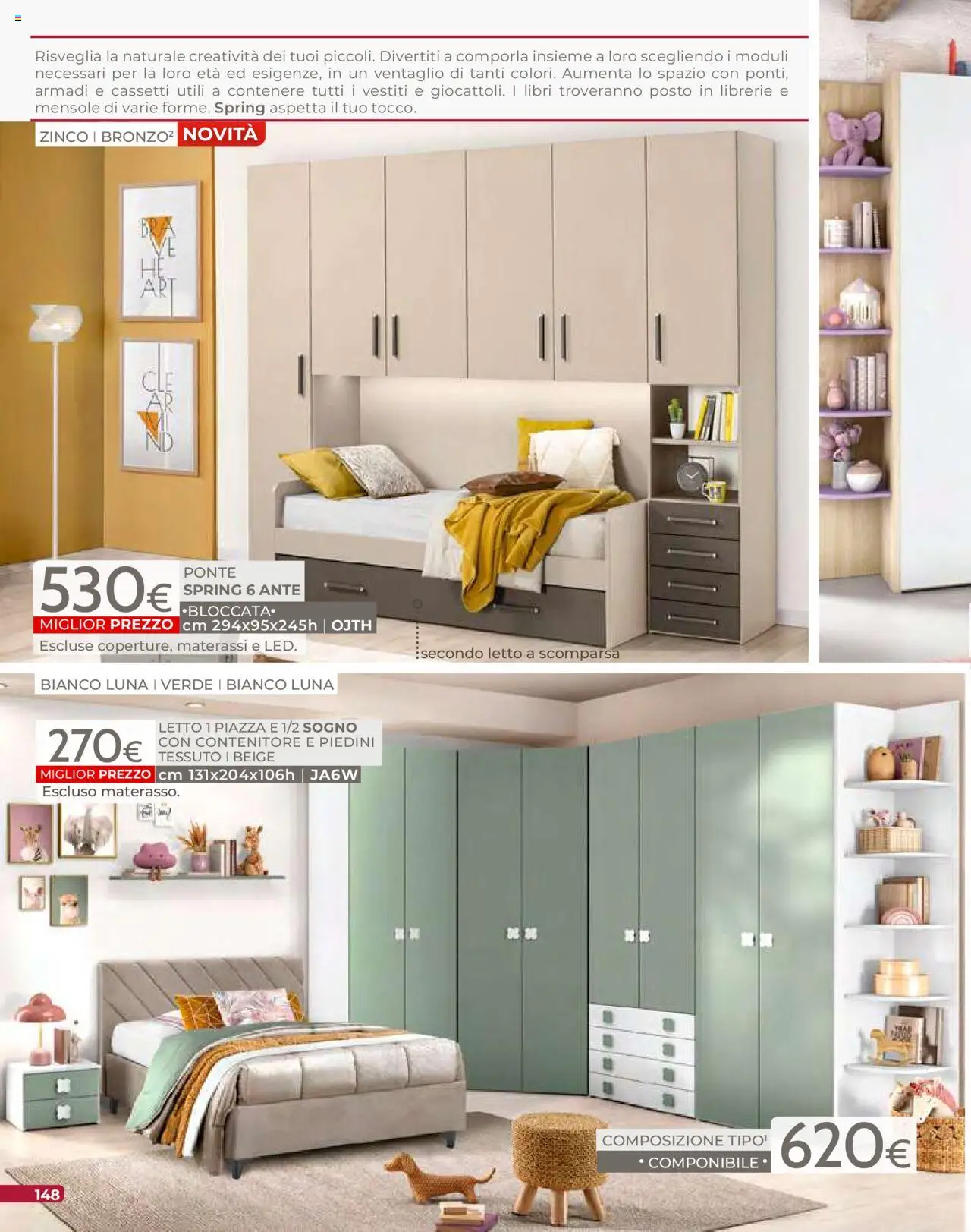 Volantino Mondo Convenienza del 09.09.2025 | Pagina: 150 | Prodotti: Contenitore, Letto