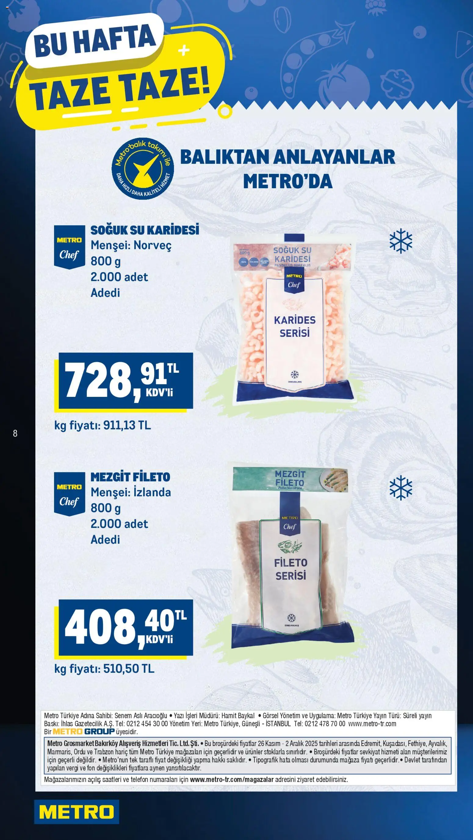 Metro Katalog - 26.11.2025 tarihinden itibaren geçerlidir | Sayfa: 8 | Ürünler: Baskı, Mezgit, Su, Telefon