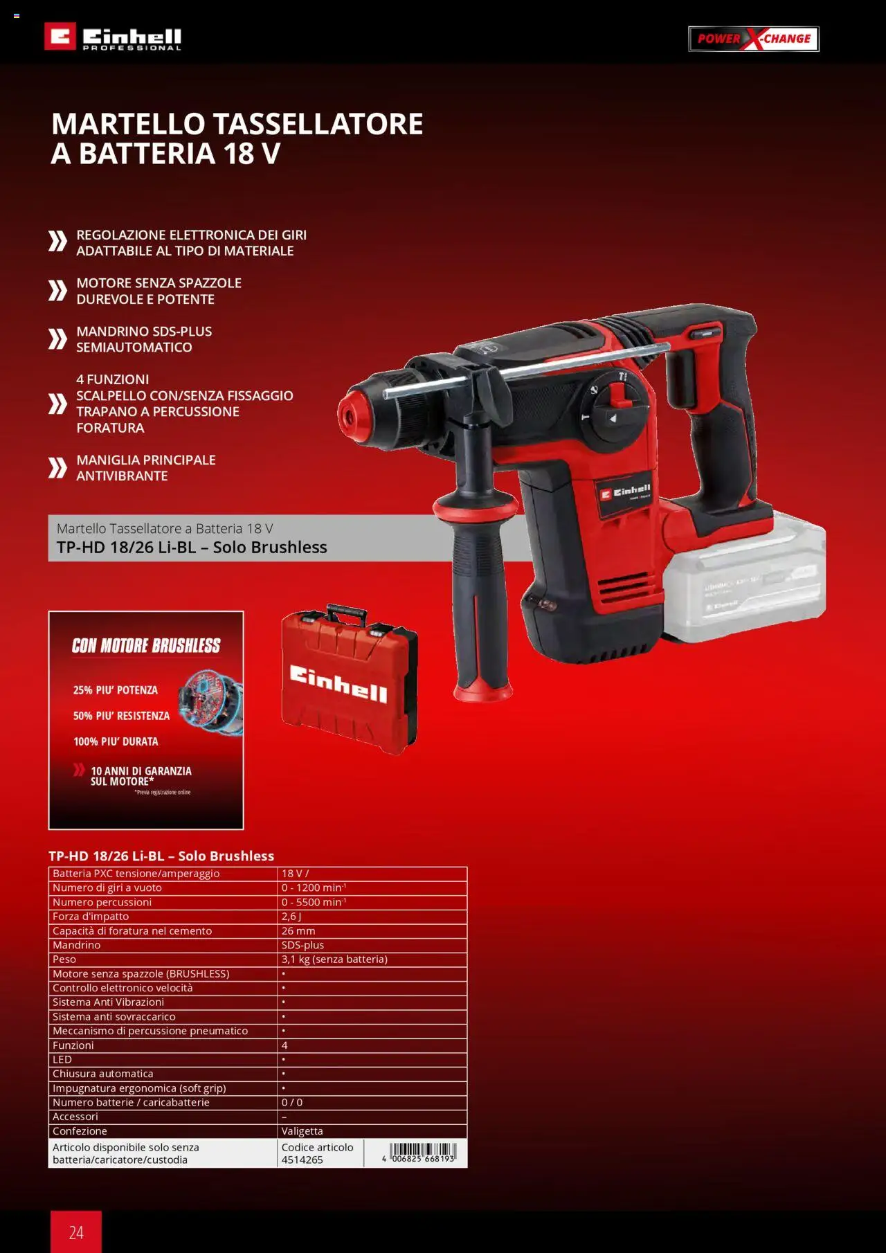 Volantino Einhell del 06.02.2025 | Pagina: 24 | Prodotti: Trapano, Valigetta, Batteria, Batterie