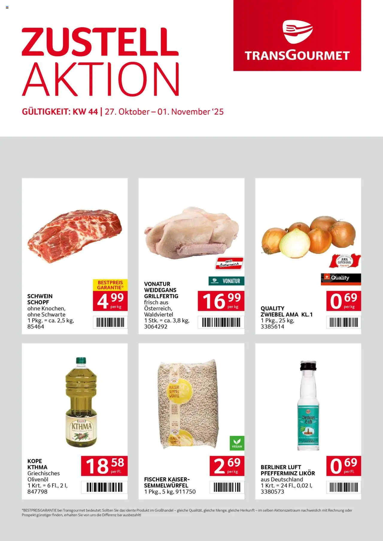 Transgourmet  Zustellaktion gültig ab 27.10.2025 | Seite: 1