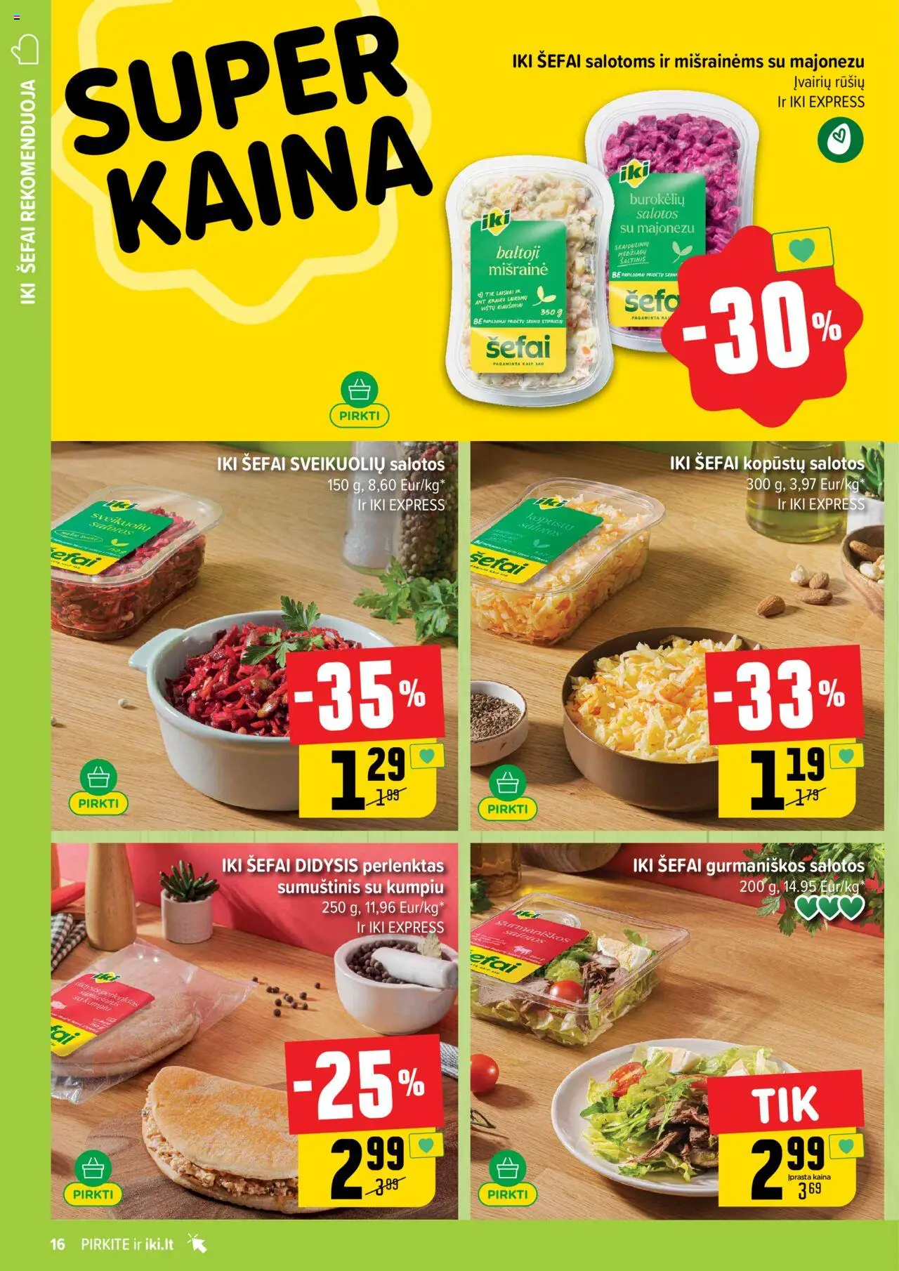 IKI akcijos nuo 15.09.2025 | Puslapis: 16 | Prekių: Salotos, Sumuštinis