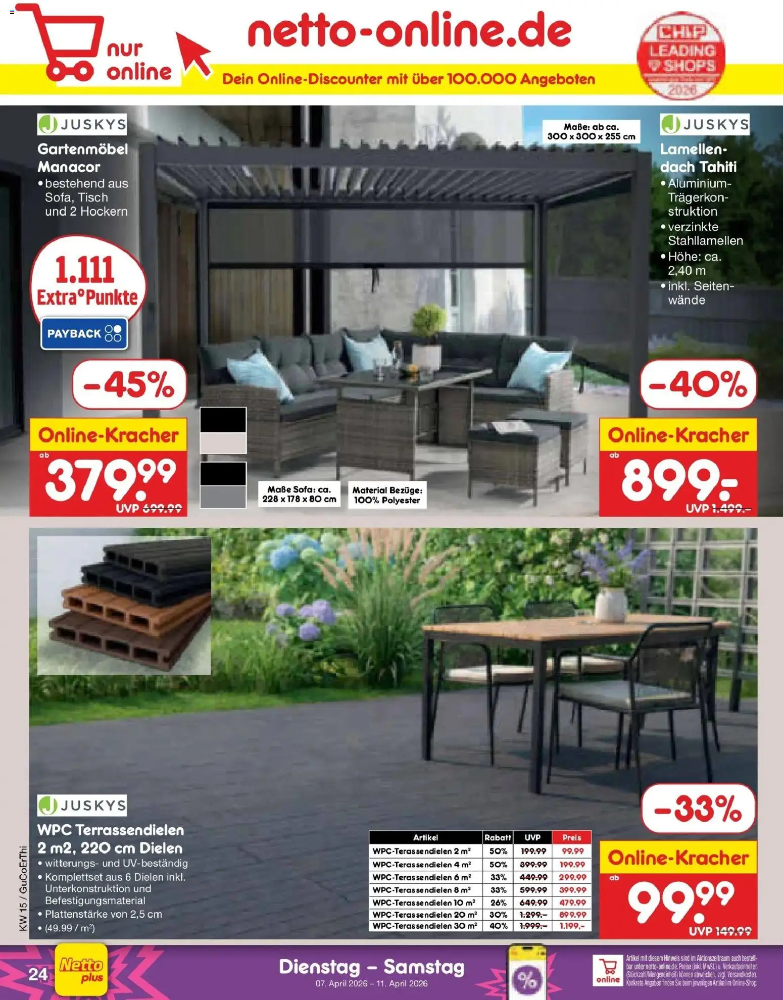 Netto Marken-Discount Prospekt Delitzsch	 – gültig ab 07.04.2026 | Seite: 38 | Produkte: Sofa, Tisch, Gartenmöbel