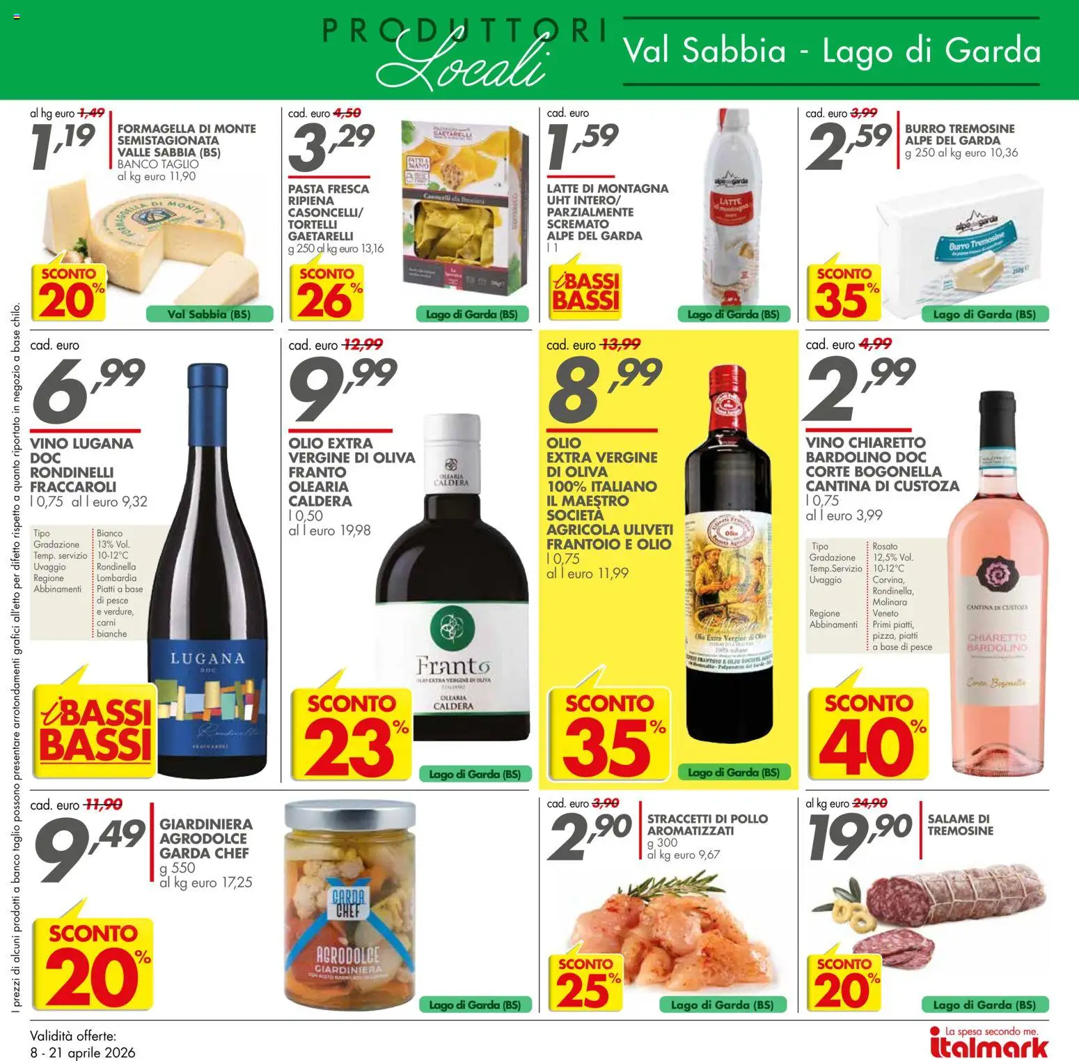 Volantino Italmark del 08.04.2026 | Pagina: 13 | Prodotti: Salame, Pesce, Latte, Olio