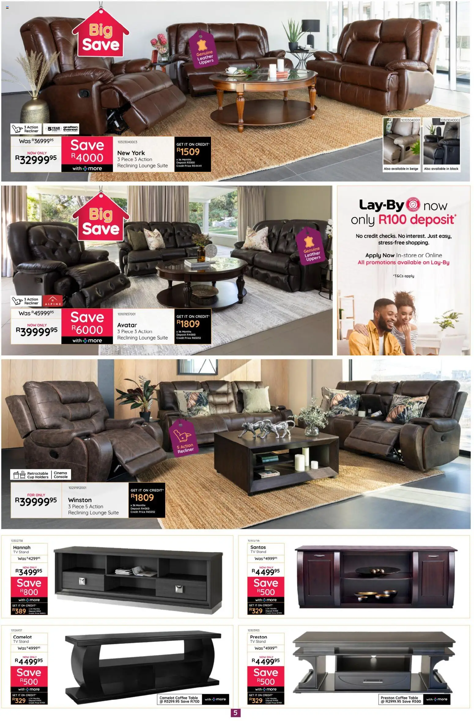 New Bradlows catalogue – valid from 19.02.2026 | Page: 5 | Products: TV, Coffee table, Table, Lounge suite