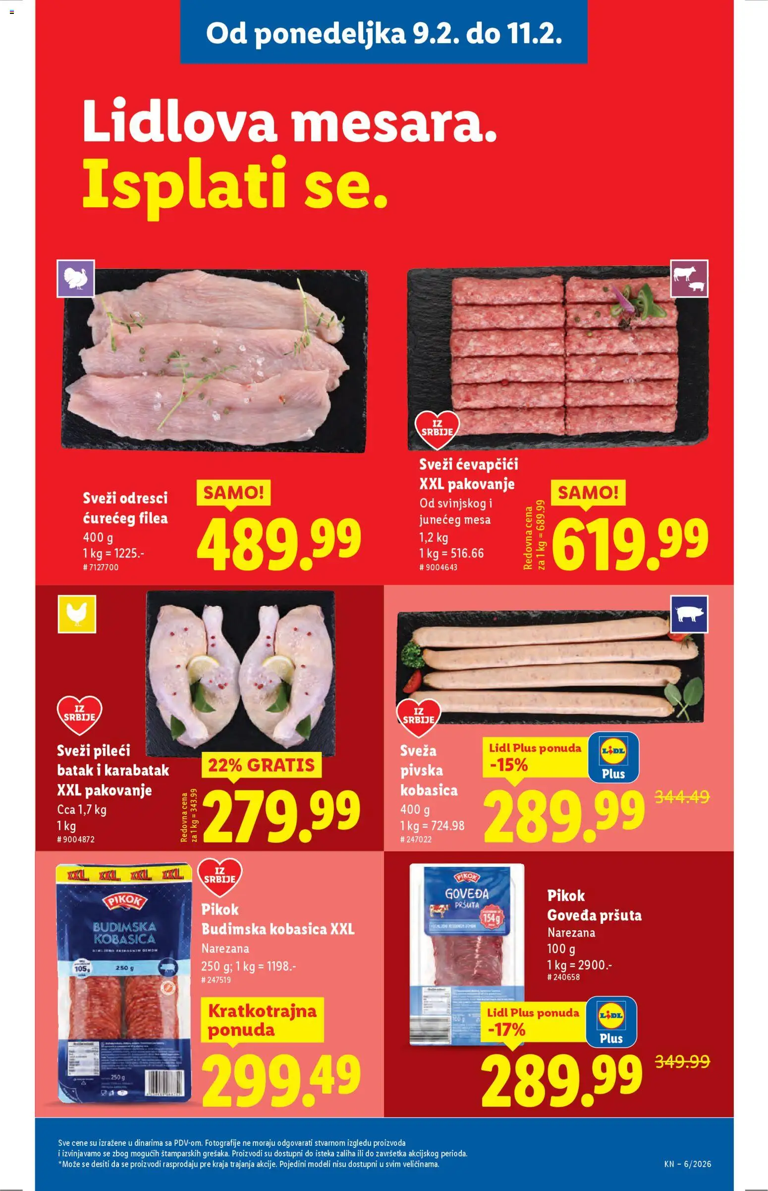 Lidl katalog - važi od 05.02.2026 | Strana: 79 | Proizvode: Budimska kobasica, Pileći batak, Pakovanje, Kobasica