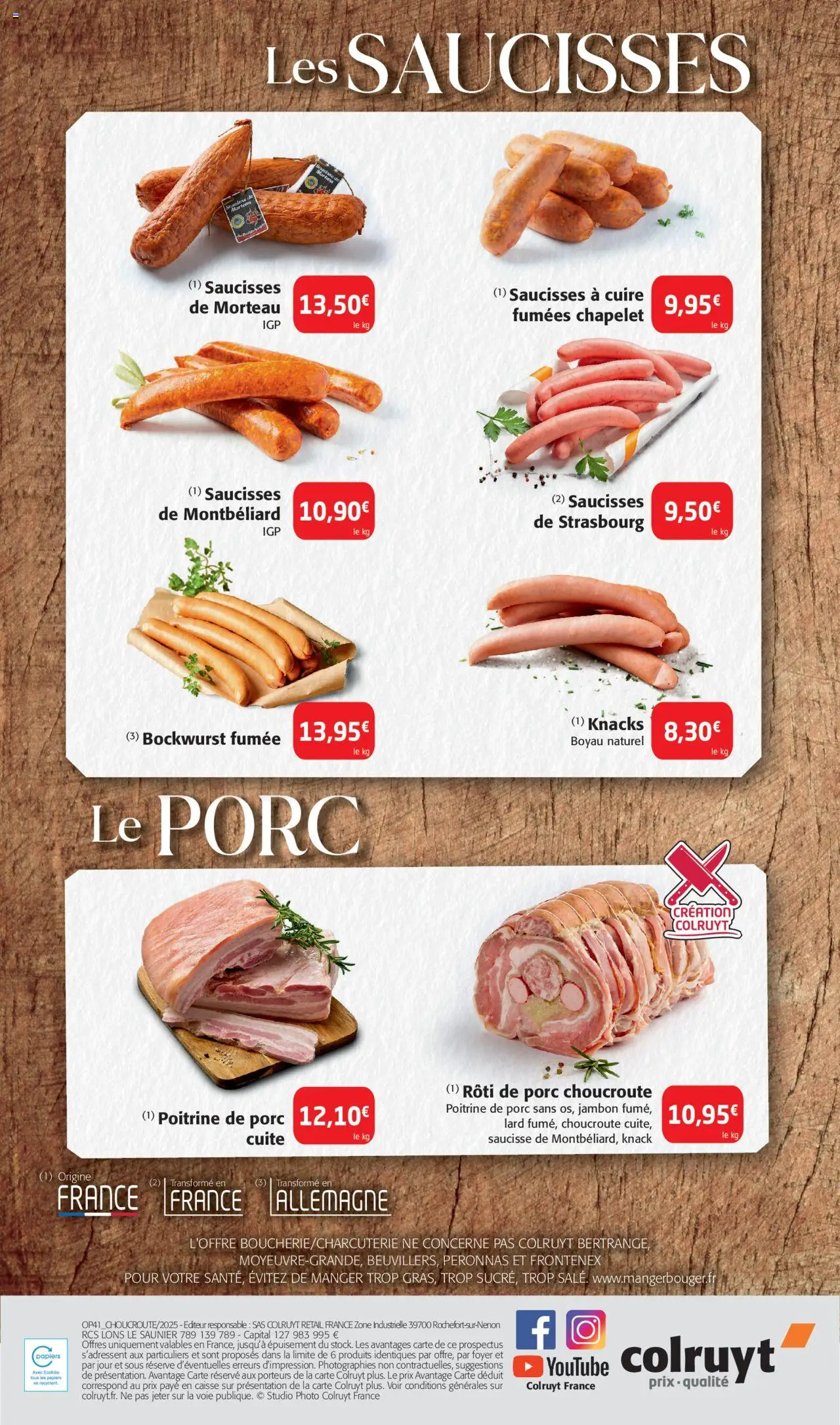 {H1} | Page: 4 | Produits: Poitrine de porc, Jambon, Saucisse, Porc