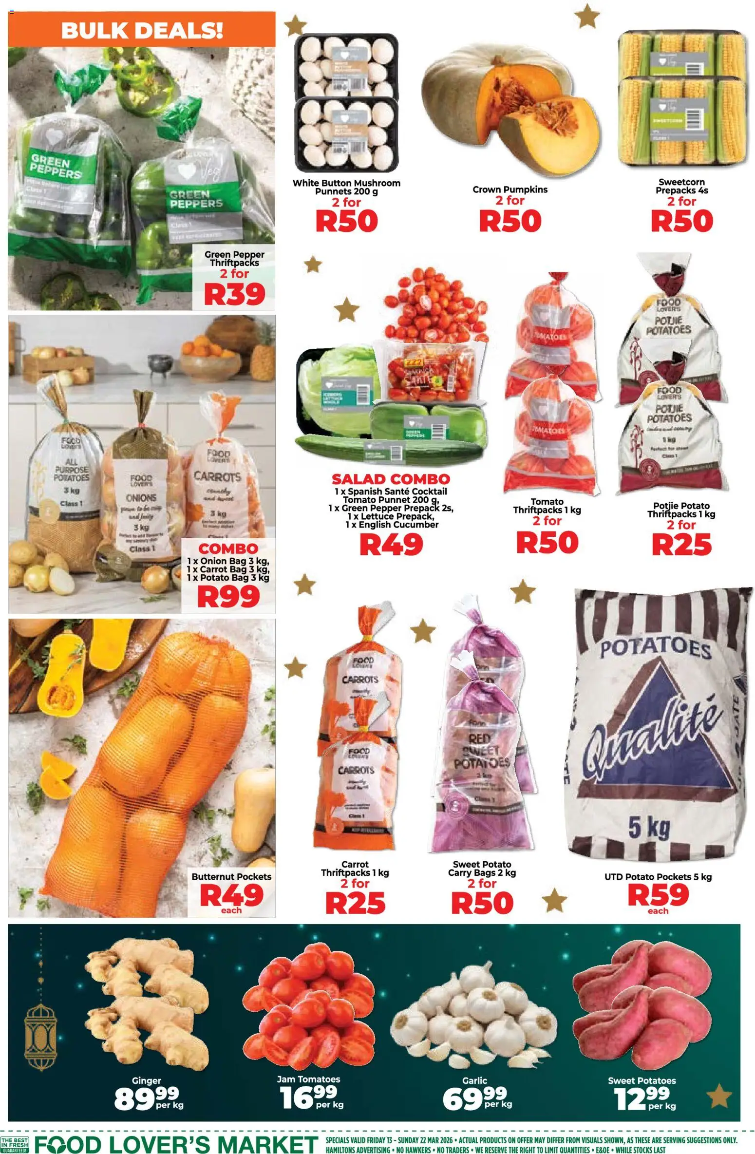 New Food Lover's Market catalogue – valid from 13.03.2026 | Page: 2 | Products: Bag, Carrots, Potatoes, Lettuce