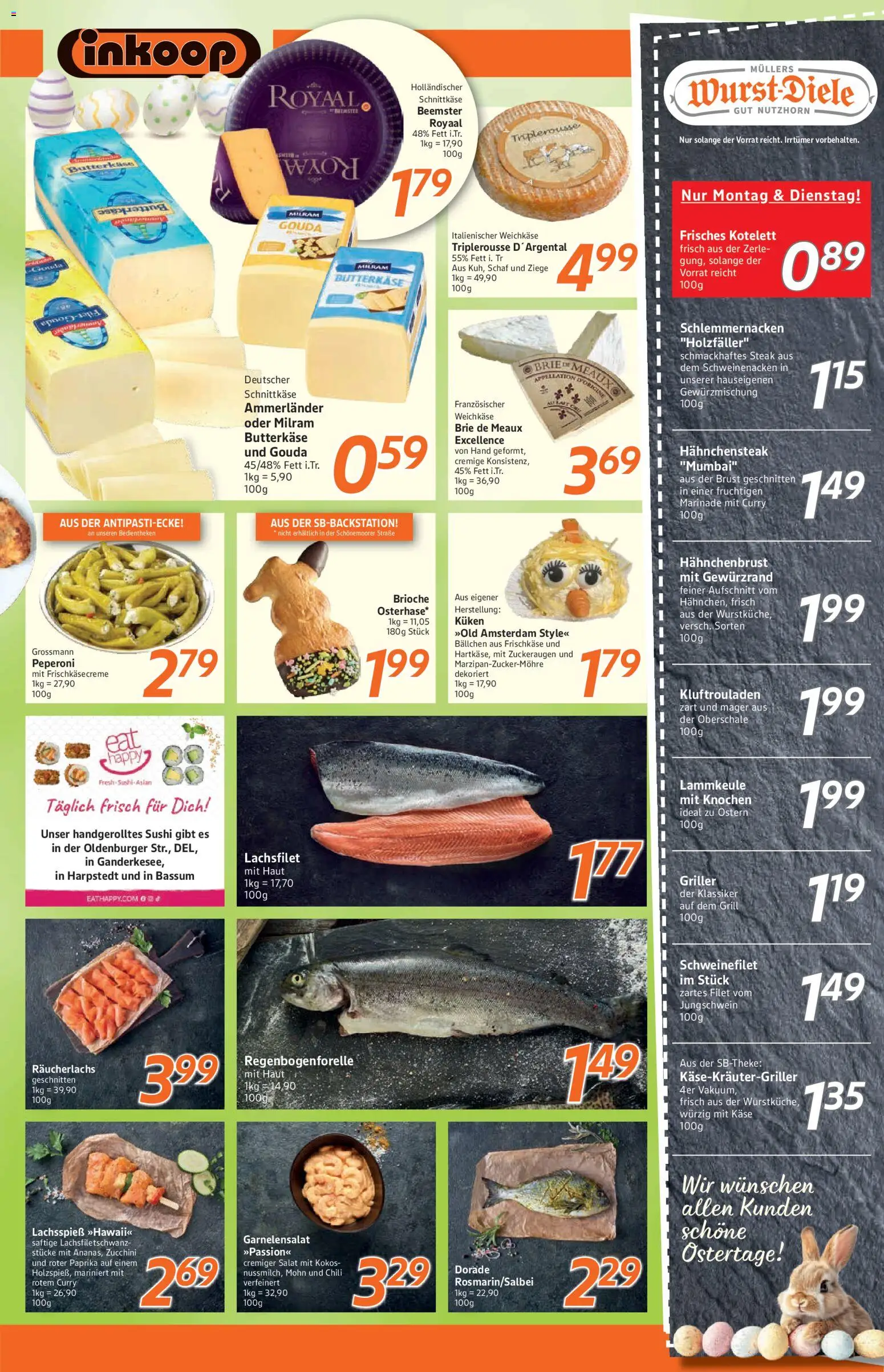 Inkoop Prospekt – gültig ab 30.03.2026 | Seite: 3 | Produkte: Lammkeule, Paprika, Milram, Hahnchenbrust