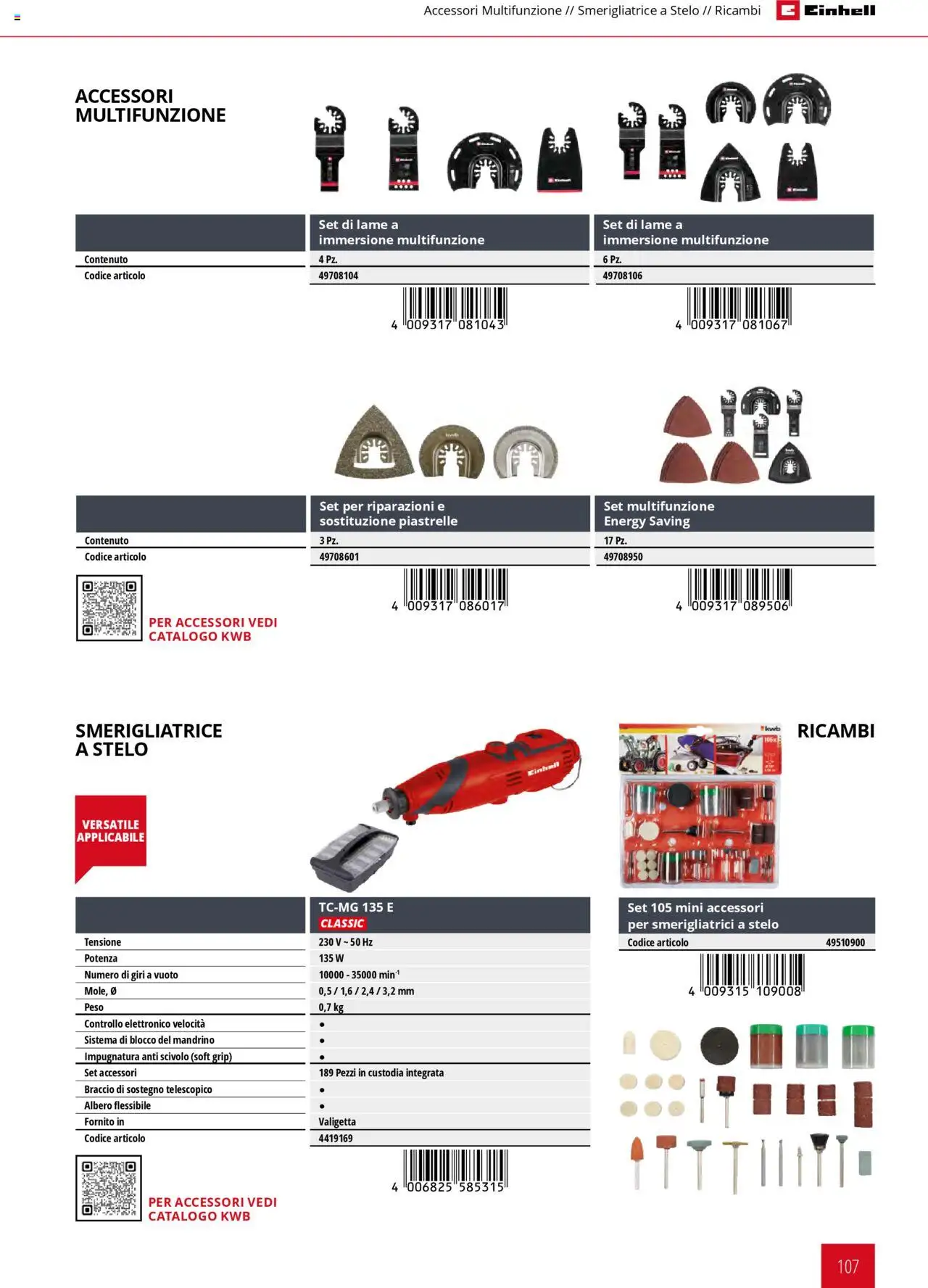 Volantino Einhell del 06.02.2025 | Pagina: 107 | Prodotti: Piastrelle, Scivolo, Smerigliatrice, Valigetta
