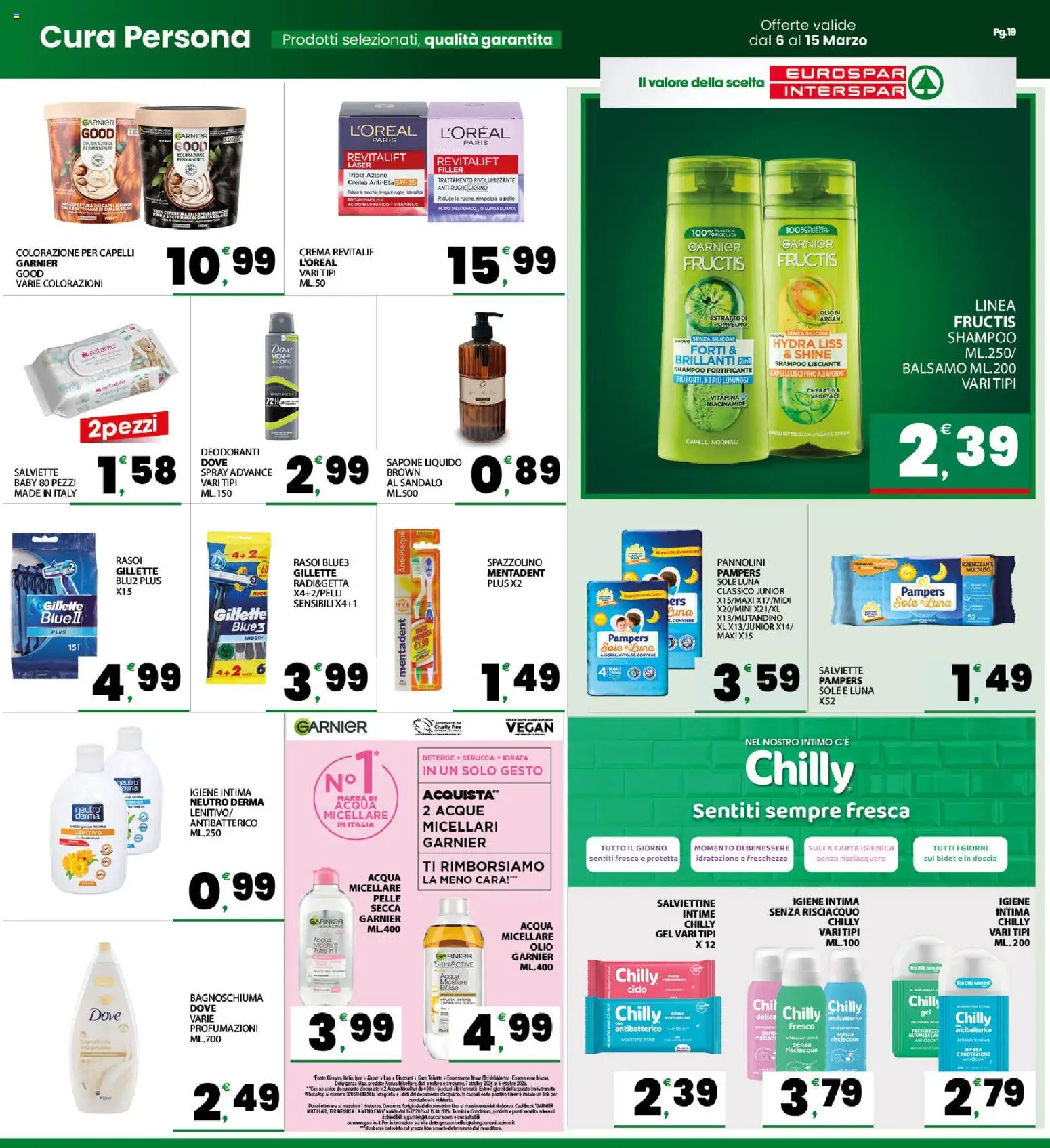 Volantino Interspar del 06.03.2026 | Pagina: 19 | Prodotti: Intimo, Cintura, Pampers, Silicone