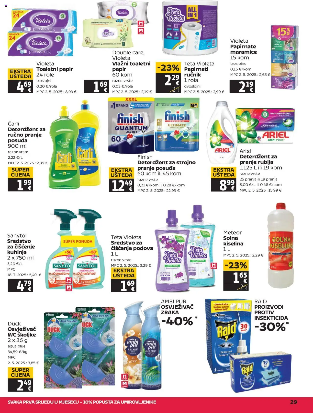 Tommy katalog | vrijedi od 31.07.2025 | Stranica: 29 | Proizvodi: Deterdžent, Violeta, Ariel, Lenor