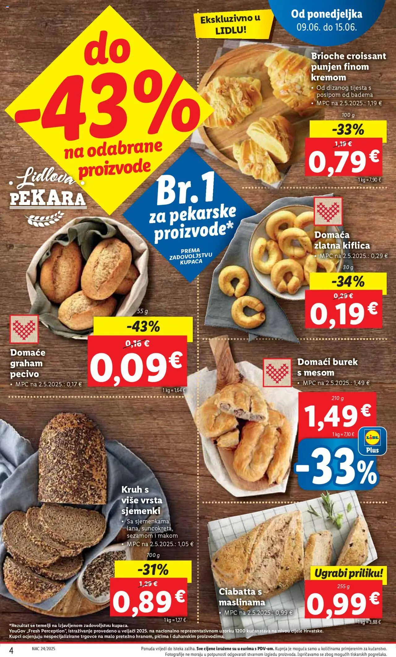 Lidl katalog | vrijedi od 09.06.2025 | Stranica: 4 | Proizvodi: Pekara, Kruh, Burek, Pecivo