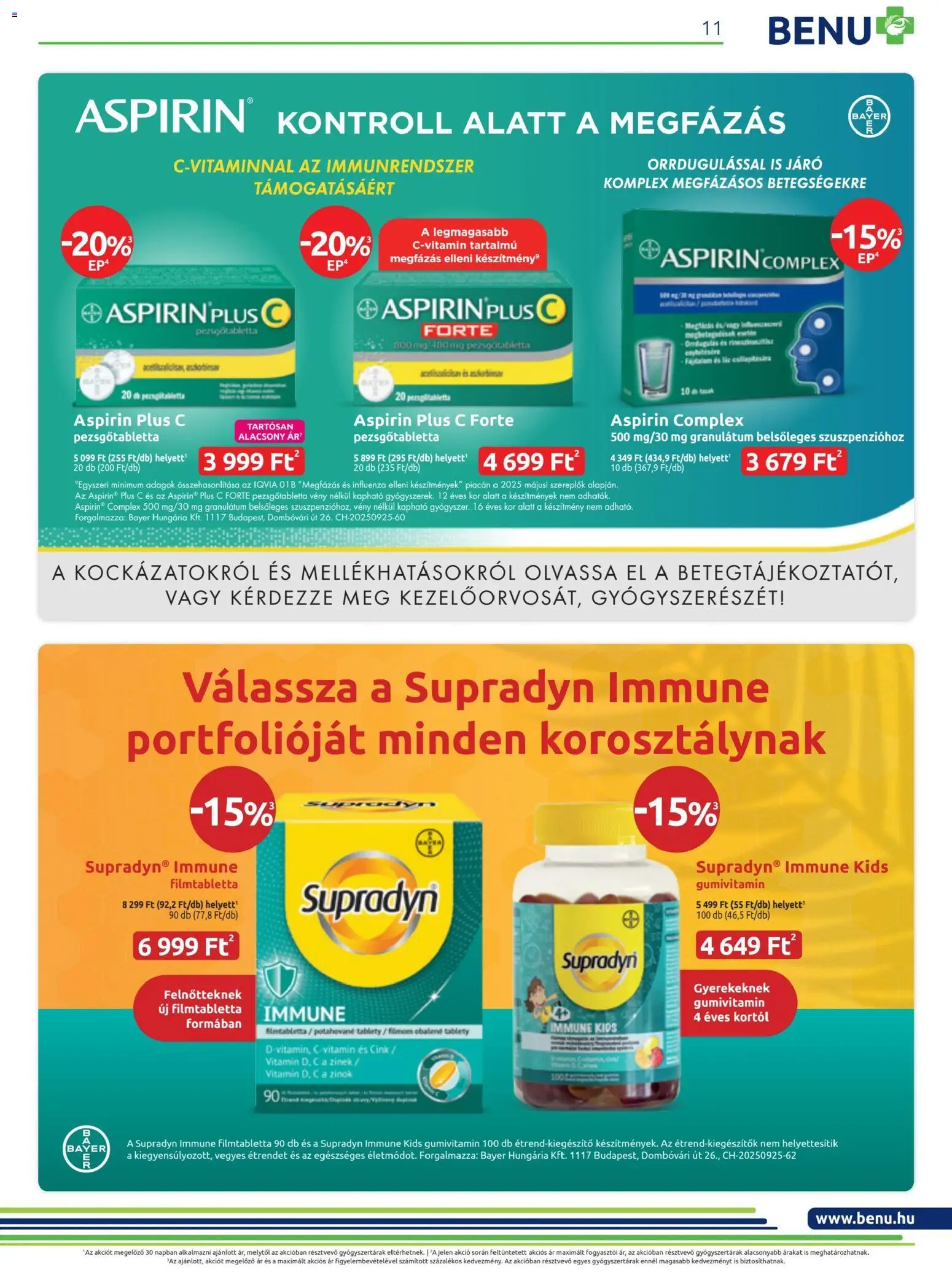 BENU Gyógyszertárak akciós ujság - amely érvényes a következő dátumtól: 01.11.2025 | Oldal: 11 | Termékek: Pezsgőtabletta