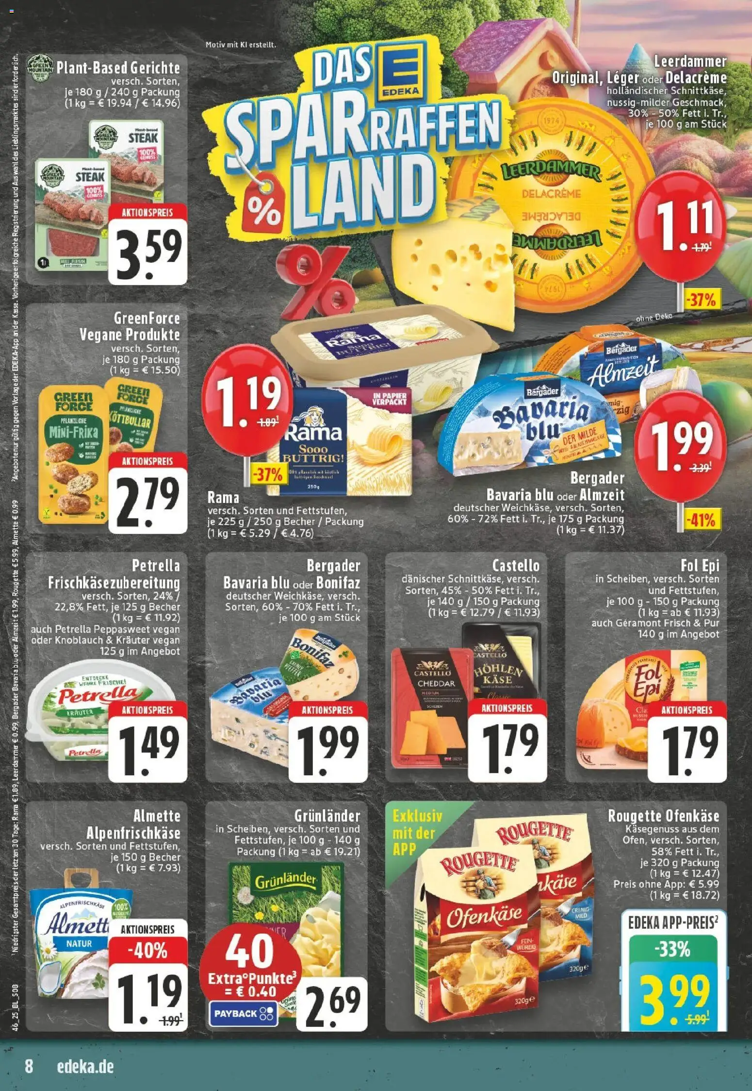 Edeka prospekt Hennef - Stossdorf	 – gültig ab 10.11.2025 | Seite: 8 | Produkte: Almette, Rama, Rougette ofenkase, Leerdammer