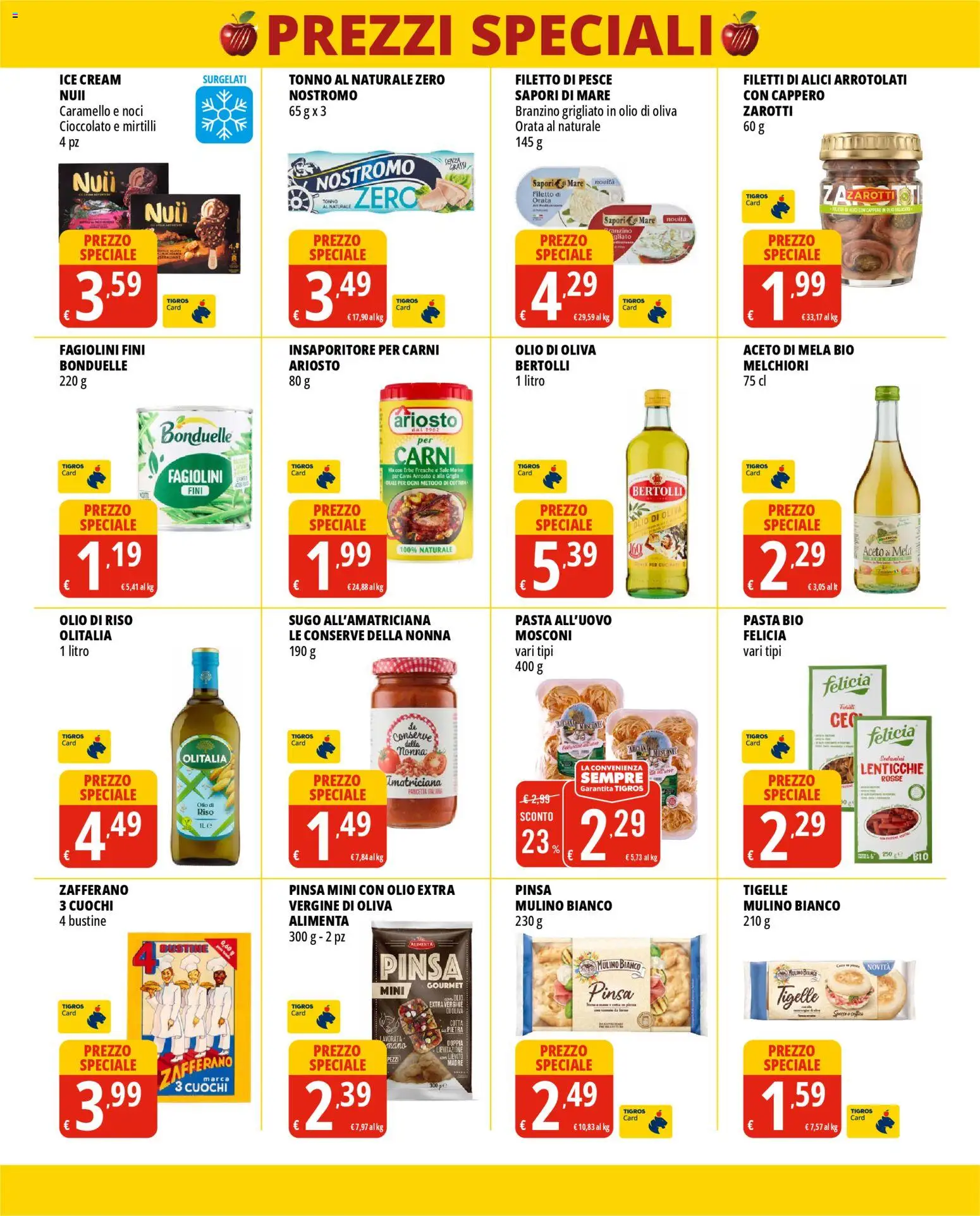 Volantino Tigros del 10.03.2026 | Pagina: 3 | Prodotti: Cioccolato, Pasta, Sugo, Olio di Oliva