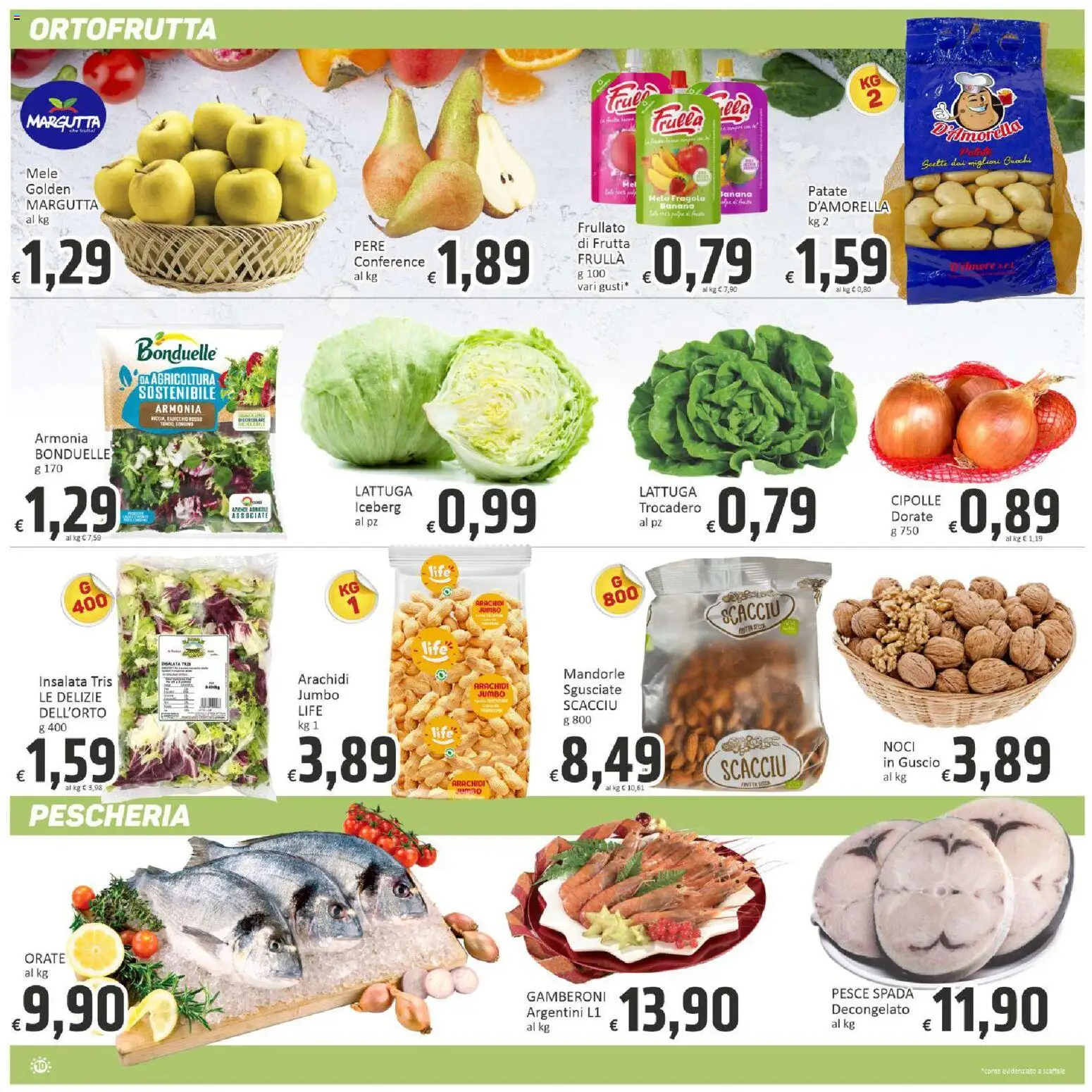Volantino Paghi Poco del 24.03.2026 | Pagina: 10 | Prodotti: Cipolle, Gamberoni, Scaffale, Pesce spada