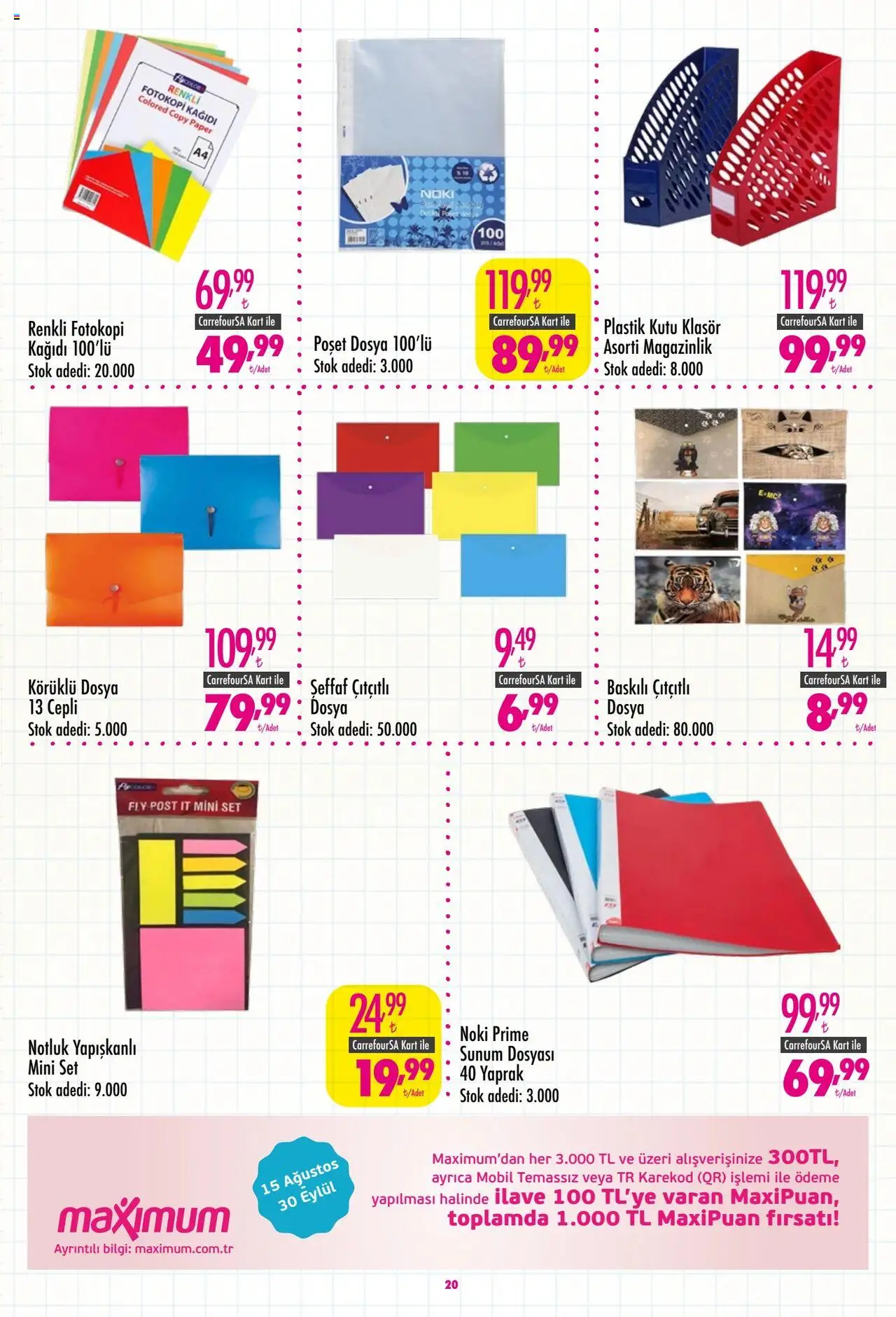 CarrefourSA Katalog - 25.08.2025 tarihinden itibaren geçerlidir | Sayfa: 20 | Ürünler: Kutu, Magazinlik, Poşet dosya, Sunum dosyası
