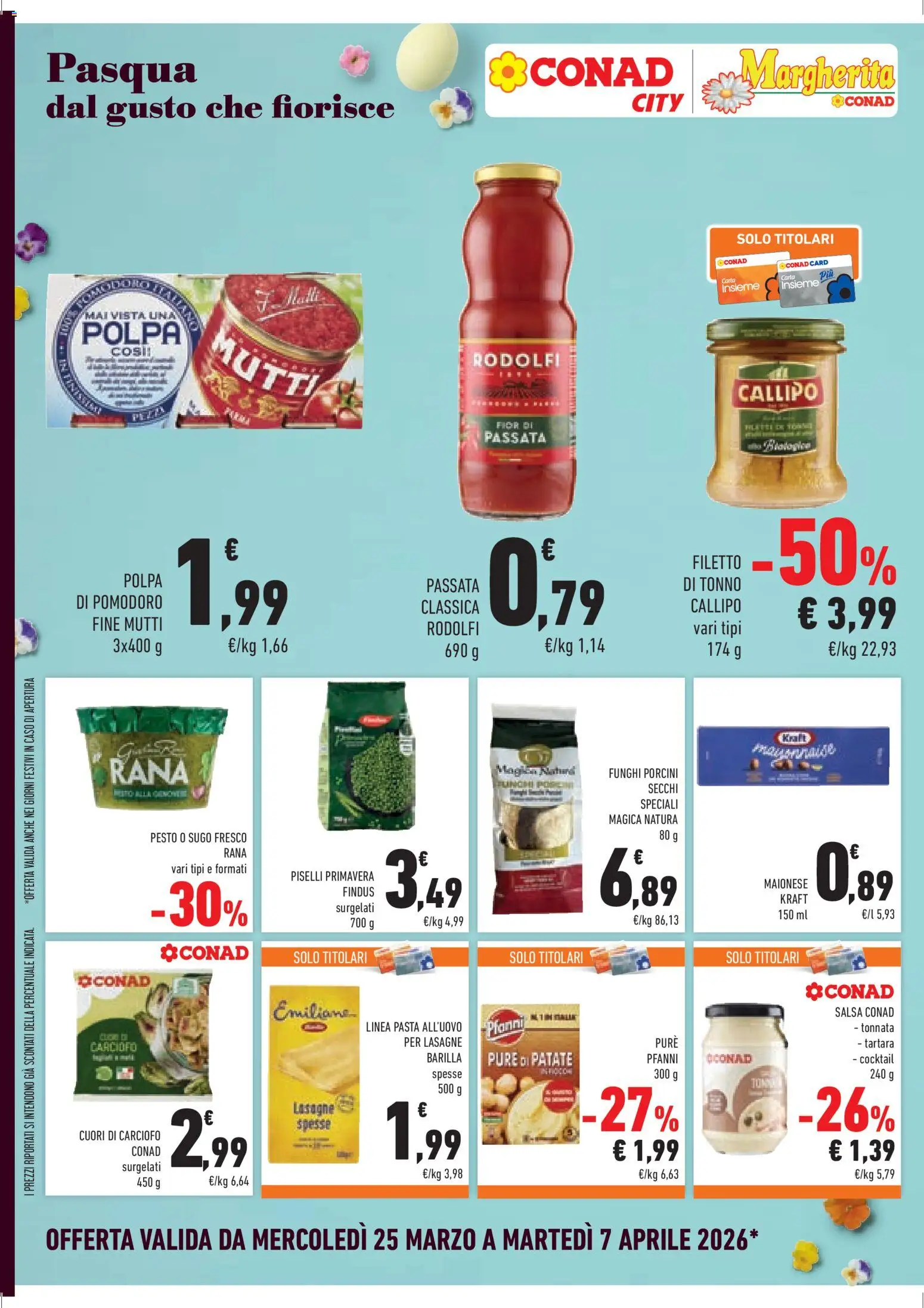 Volantino Conad del 25.03.2026 | Pagina: 14 | Prodotti: Salsa, Pasta, Funghi, Tonno