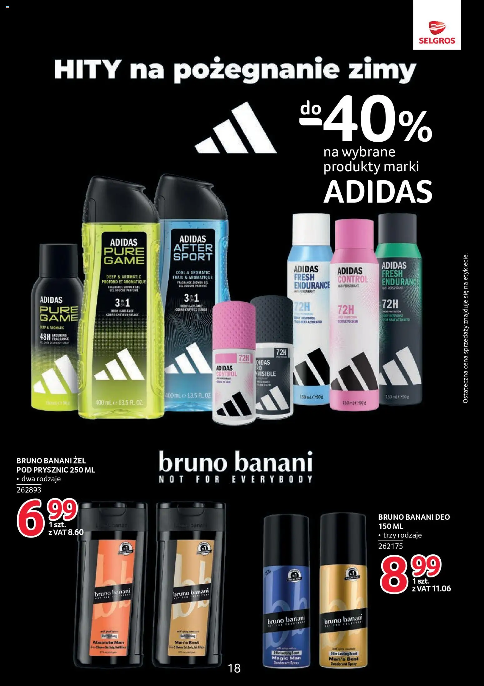 Selgros cash&carry gazetka - Markowe produkty od 19.03.2026 | Strona: 18 | Produkty: Prysznic