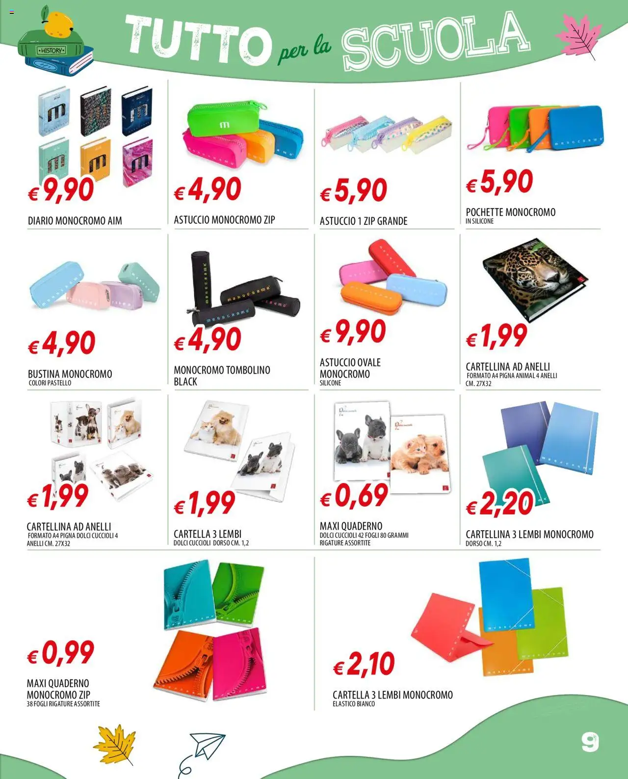 Volantino Famila del 21.08.2025 | Pagina: 9 | Prodotti: Astuccio, Silicone, Quaderno
