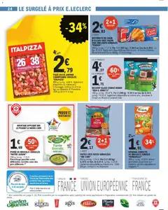 E.Leclerc - Prévisualisation de PIZZA 26X38 JAMBON CHAMPIGNON SURGELÉE "ITALPIZZA", 560 g. Egalement disponible au même prix : 5 Fromages (520 g) ou Salamino & Provolone (525 g). valide à partir de 20.01.2026 | Page: 24