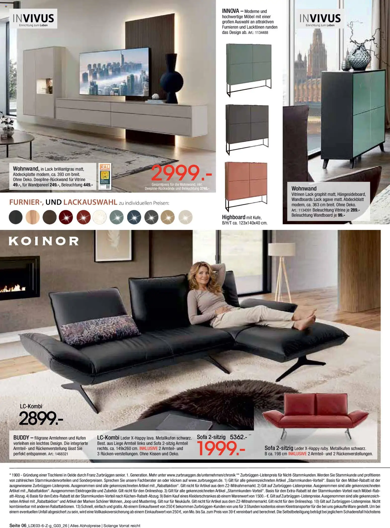 Zurbrüggen Bonus Sonder-Tage – gültig ab 15.03.2026 | Seite: 6 | Produkte: Kissen, Vitrine, Sofa, Liege