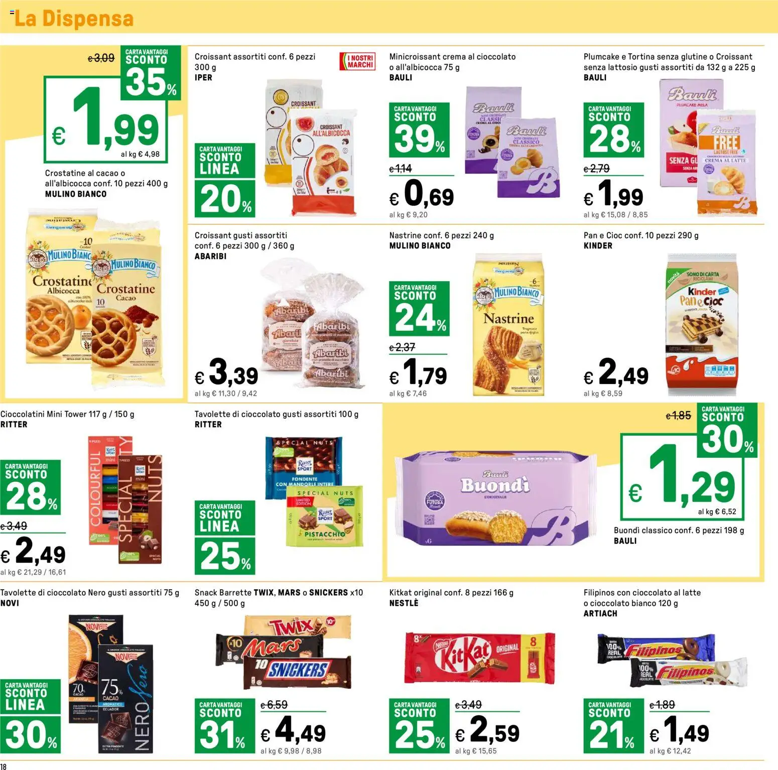 Volantino Iper del 23.01.2026 | Pagina: 18 | Prodotti: Cioccolato, Latte, Albicocche, Cioccolatini