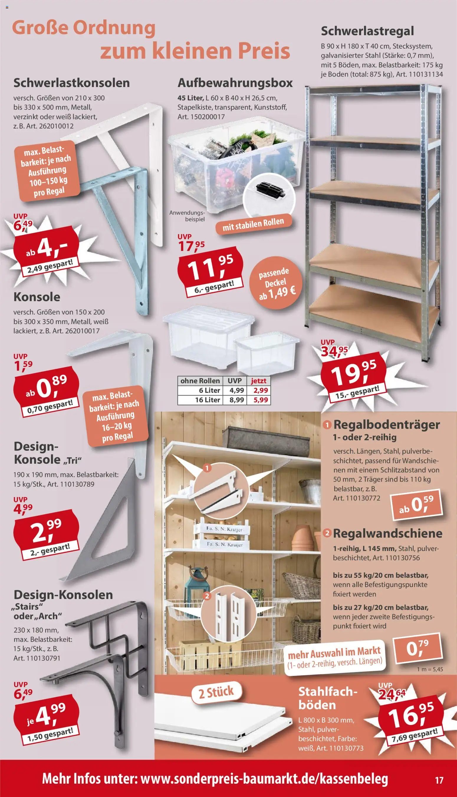 Sonderpreis Baumarkt Prospekt 	 – gültig ab 15.11.2025 | Seite: 17 | Produkte: Regal, Schwerlastregal