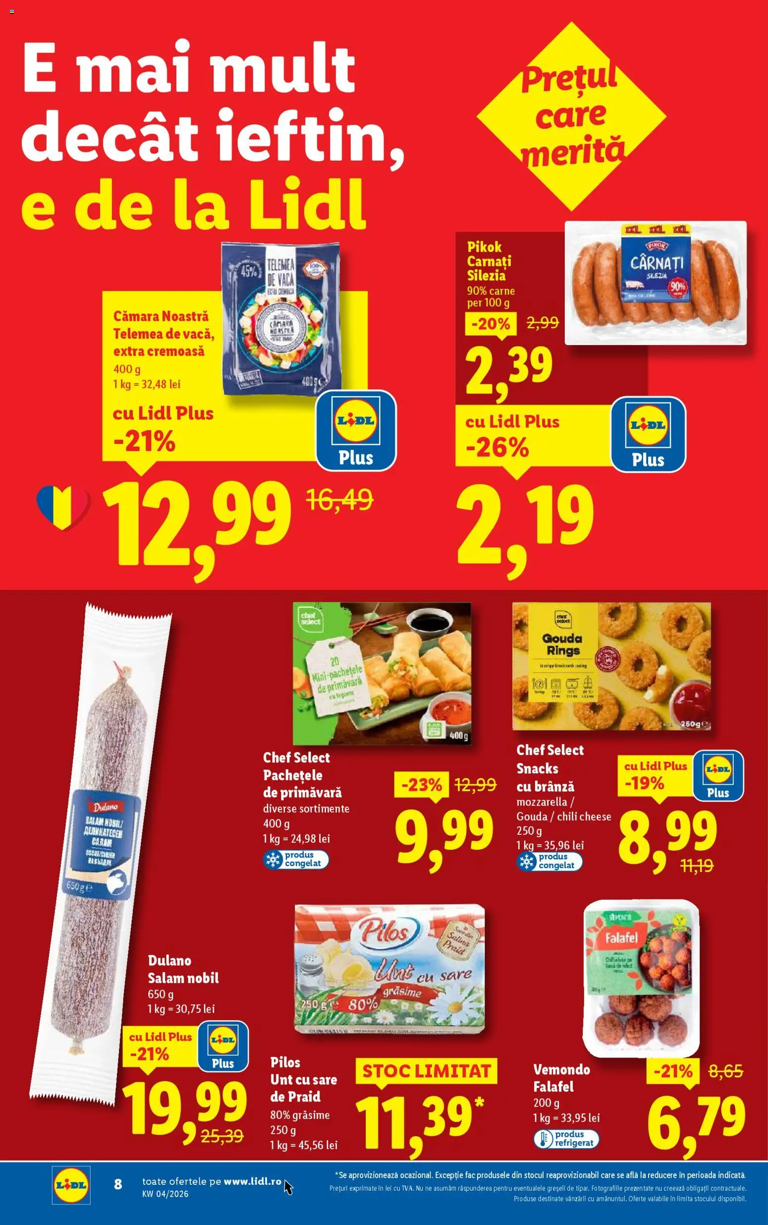 Noul catalog Lidl – valabil de la 19.01.2026 | Pagină: 8 | Produse: Toplar, Mozzarella, Brânză, Salam