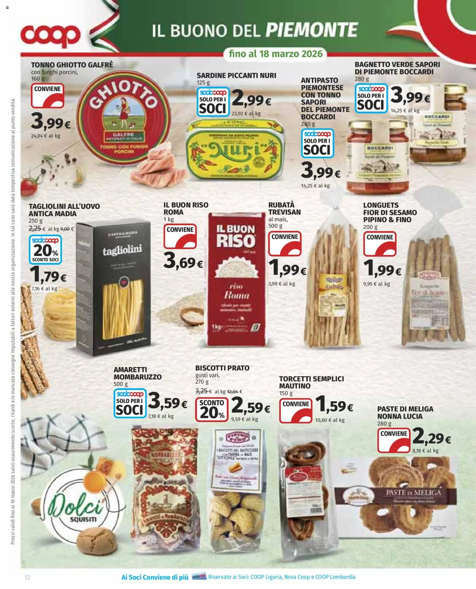 Volantino COOP del 05.03.2026 | Pagina: 12 | Prodotti: Riso, Biscotti, Funghi, Data
