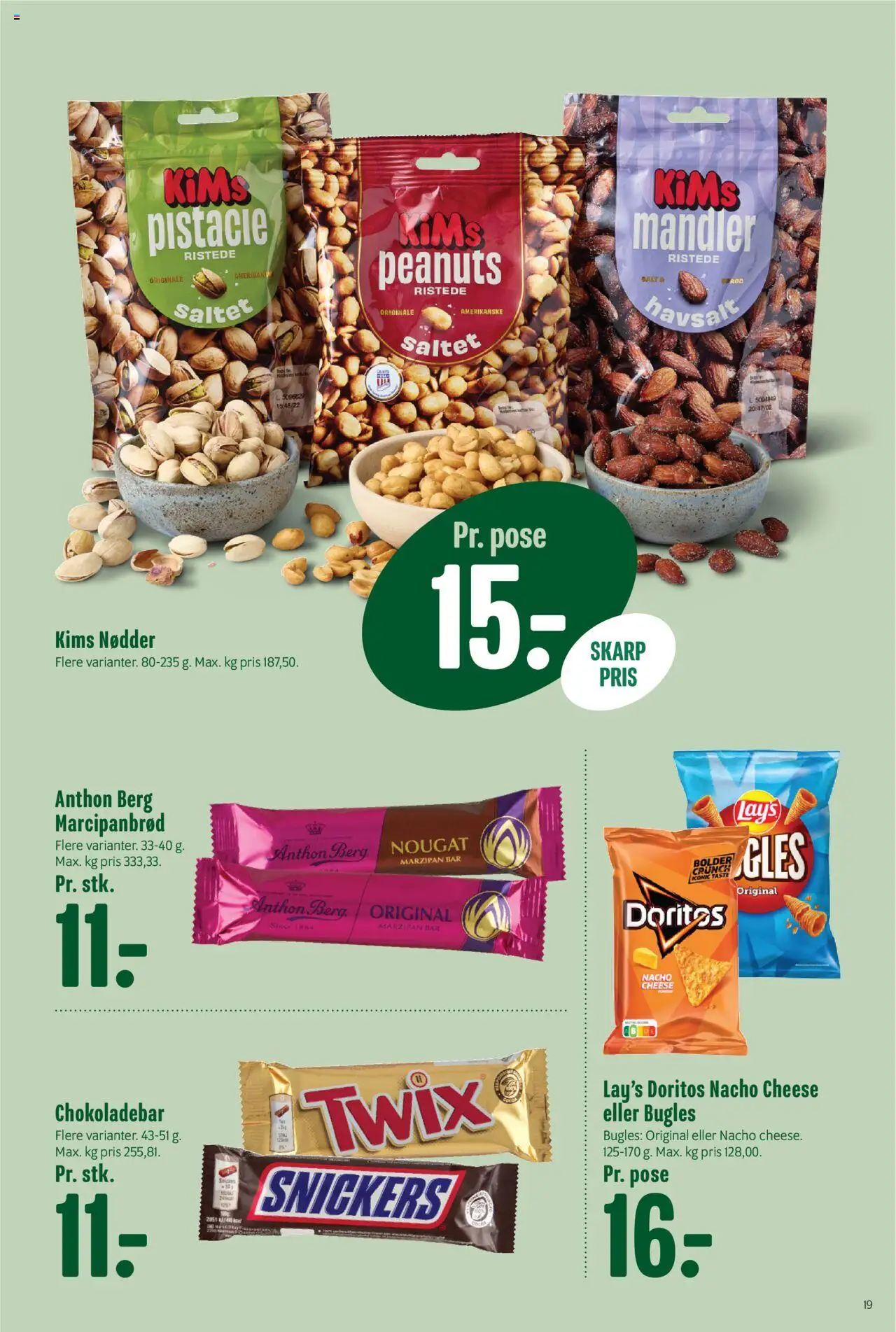 Min Købmand tilbudsavis – gyldig fra 05.09.2025 | Side: 19 | Produkter: Nødder, Peanuts, Mandler, Nougat