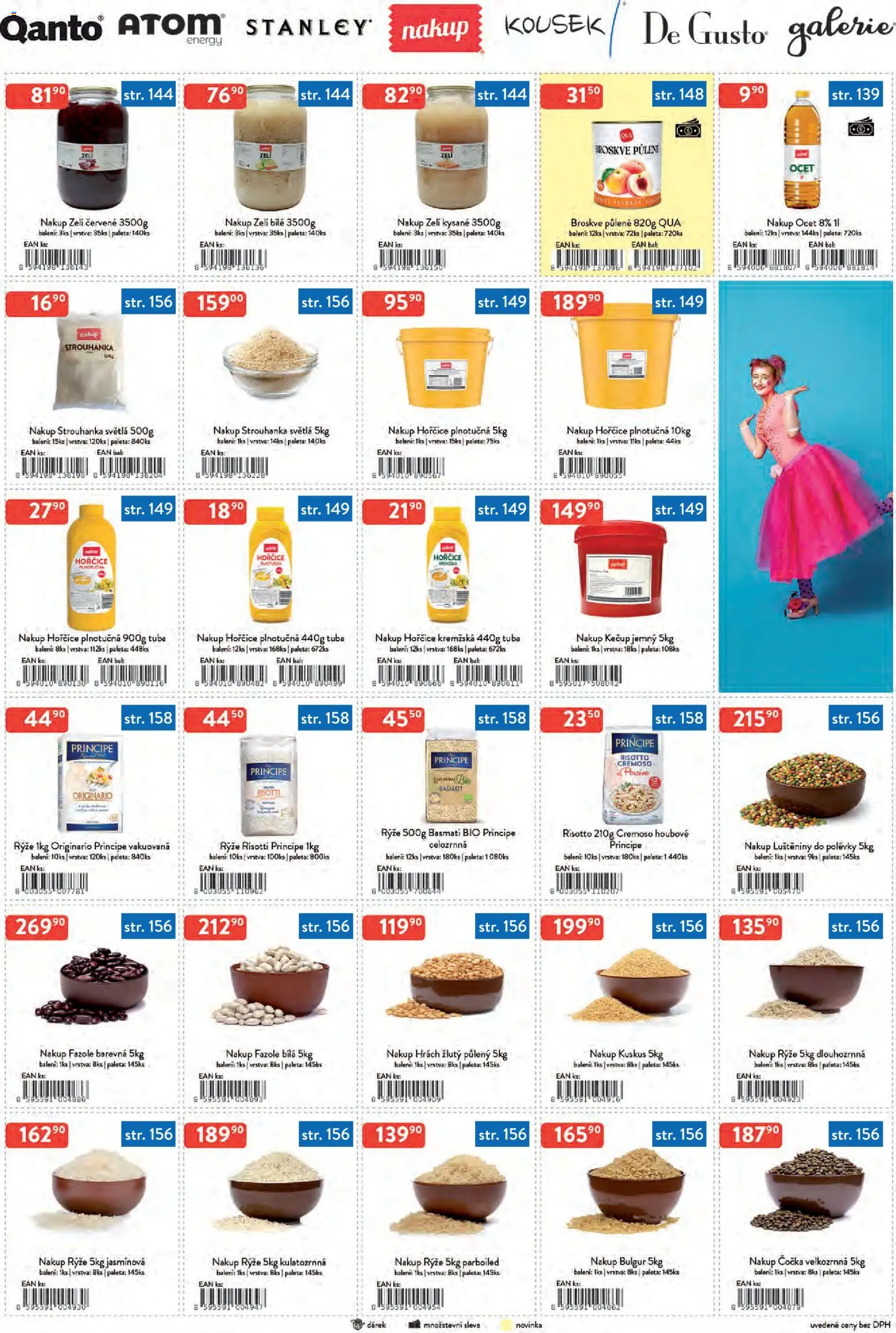 Astur & Qanto leták - Velkoobchod 04/2026 od 01.04.2026 | Strana: 8 | Produkty: Rýže, Broskve, Bulgur, Hořčice