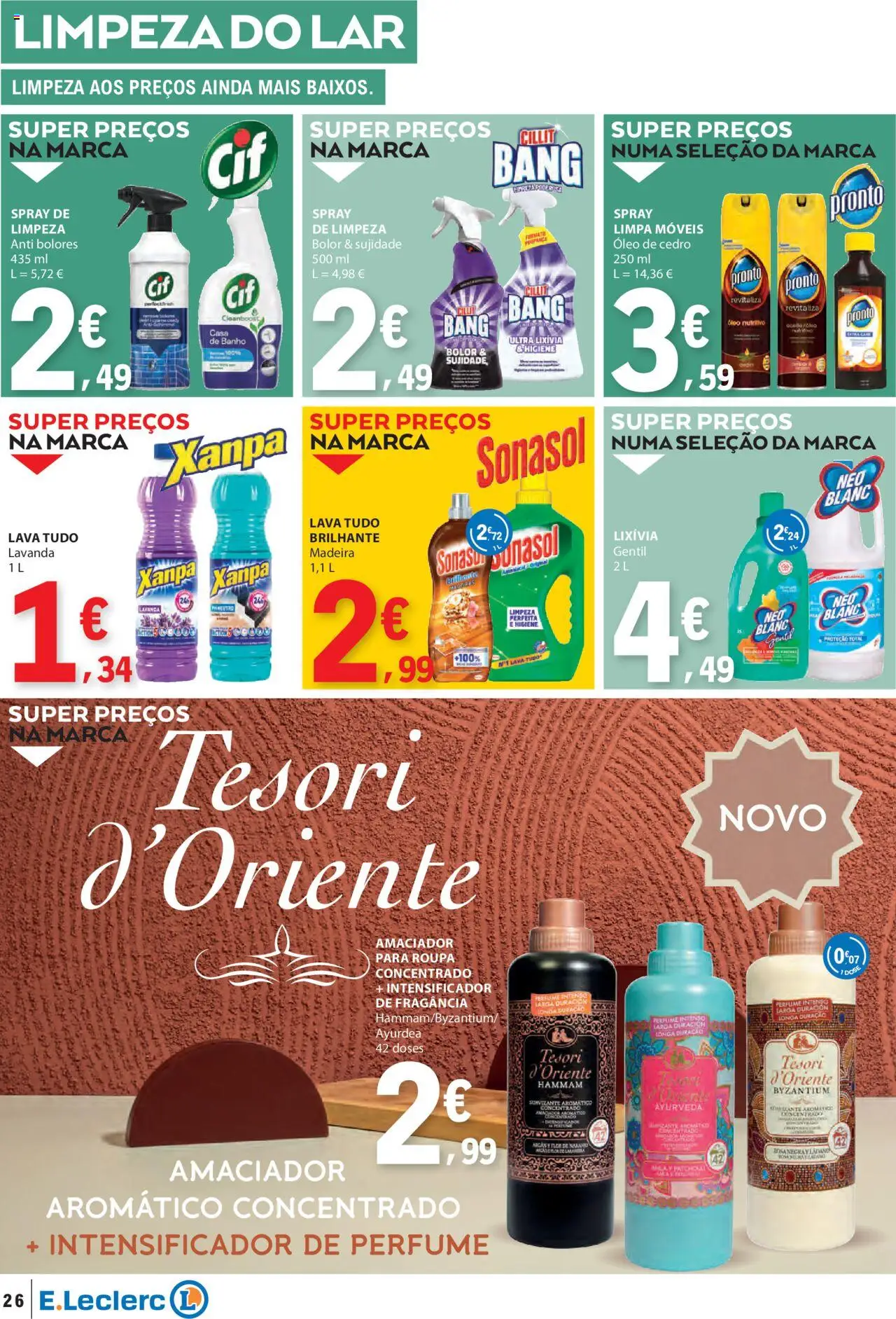 E.Leclerc - Folheto Semanal │ válido de 26.06.2025 | Página: 26 | Produtos: Perfume, Limpa móveis, Banho, Óleo