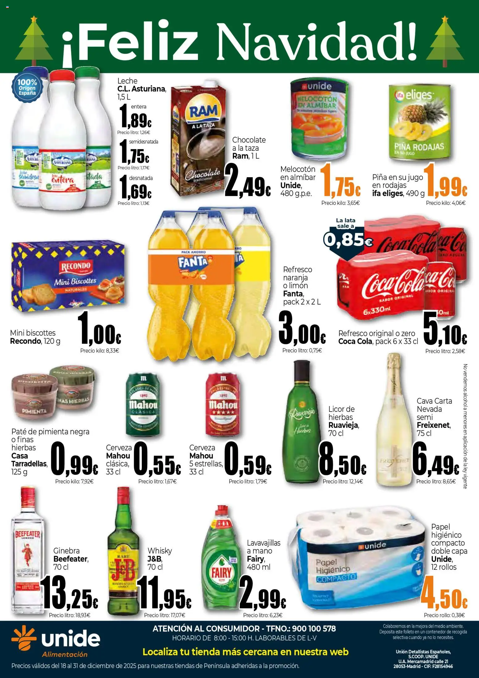 Unide - Feliz Navidad Alimentación Península │ válido desde el 18.12.2025 | Página: 2 | Productos: Licor, Paté, Piña, Lavavajillas